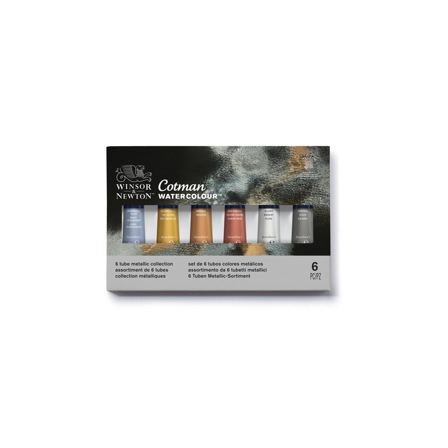 Winsor & Newton Cotman Watercolor Metallic 8 mL Tube Set, 6 Colors