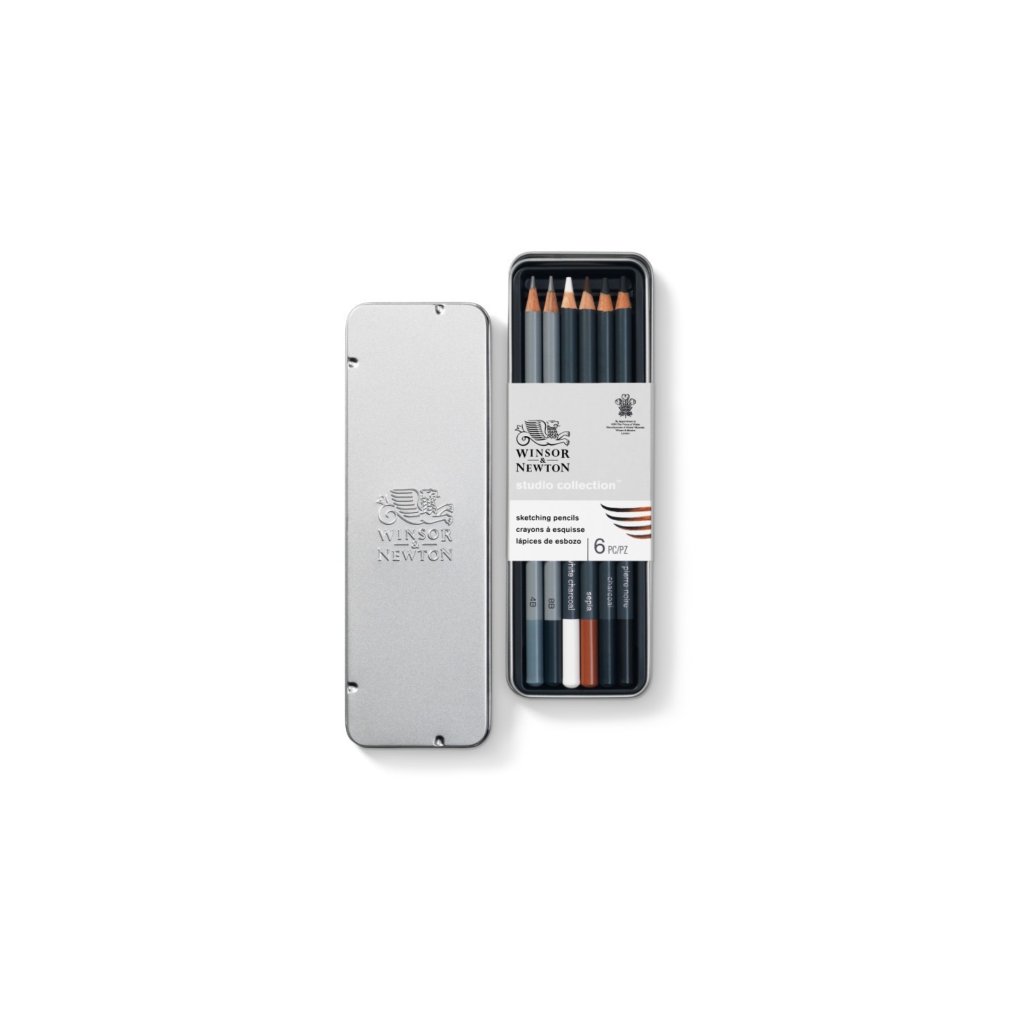 Winsor & Newton Studio Collection Sketching Pencil Tin, Set of 6