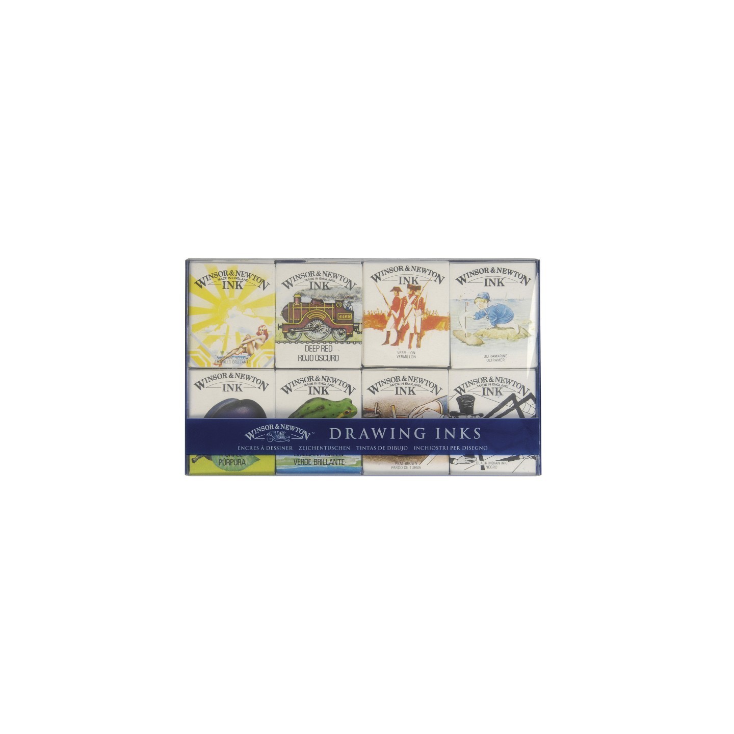 Winsor & Newton Drawing Ink, 14 mL Bottles, Set Of 8, William Color Collection
