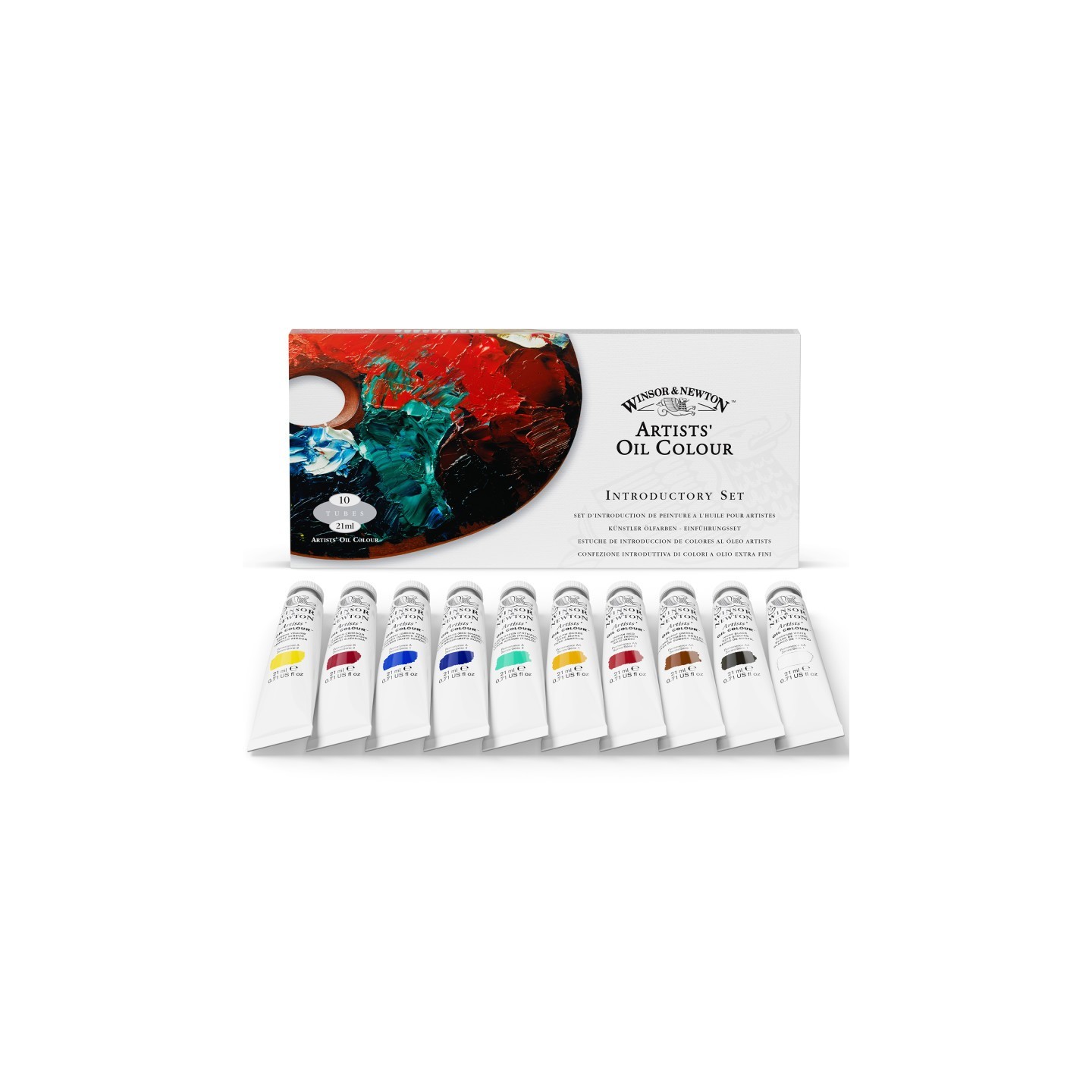 Winsor & Newton Artists' Oil Color Paint, Introductory Colors, 21 mL Tubes, 10 Colors