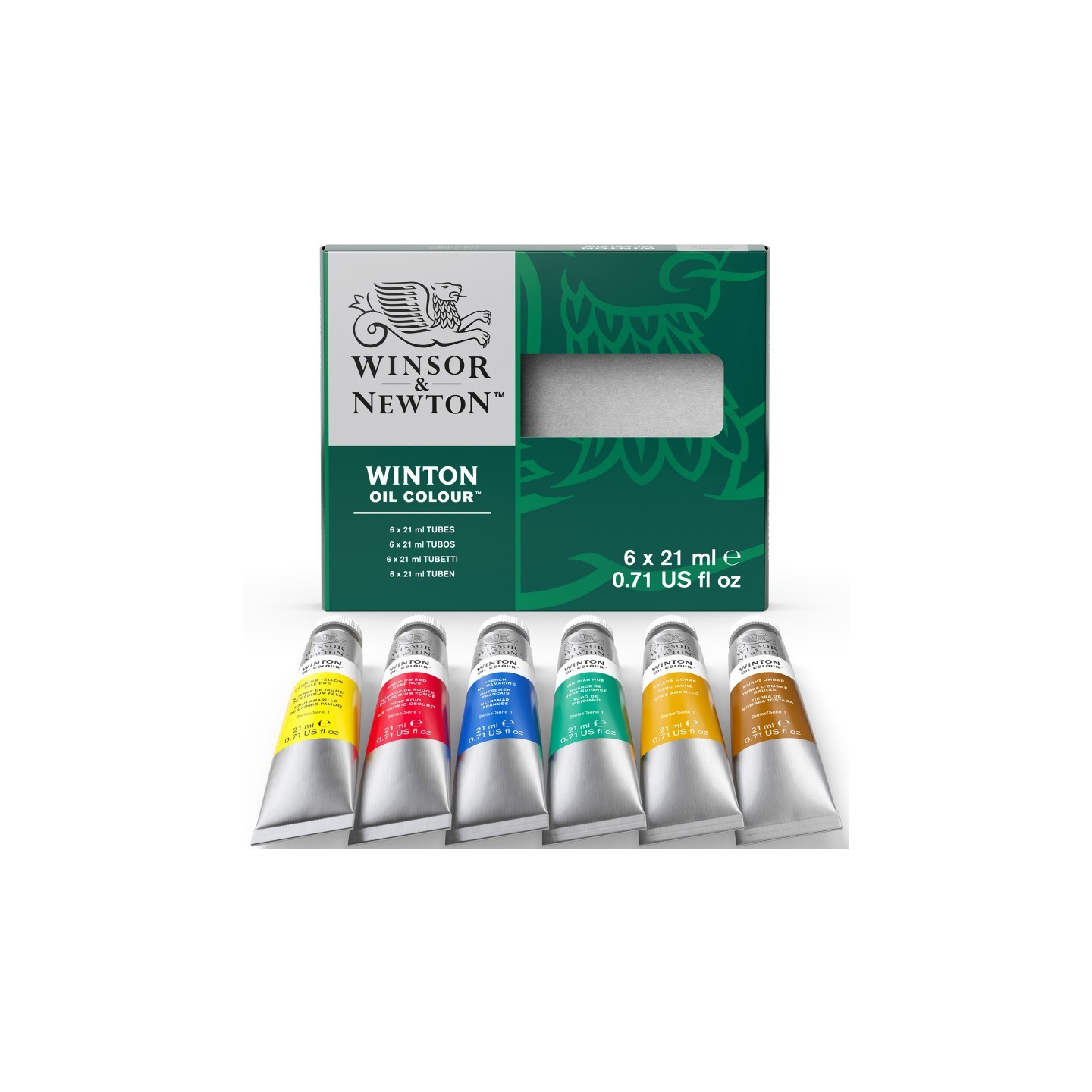 Winsor & Newton Winton Oil Color Paint, Intro Color Set, 21 mL Tubes, 6 Colors