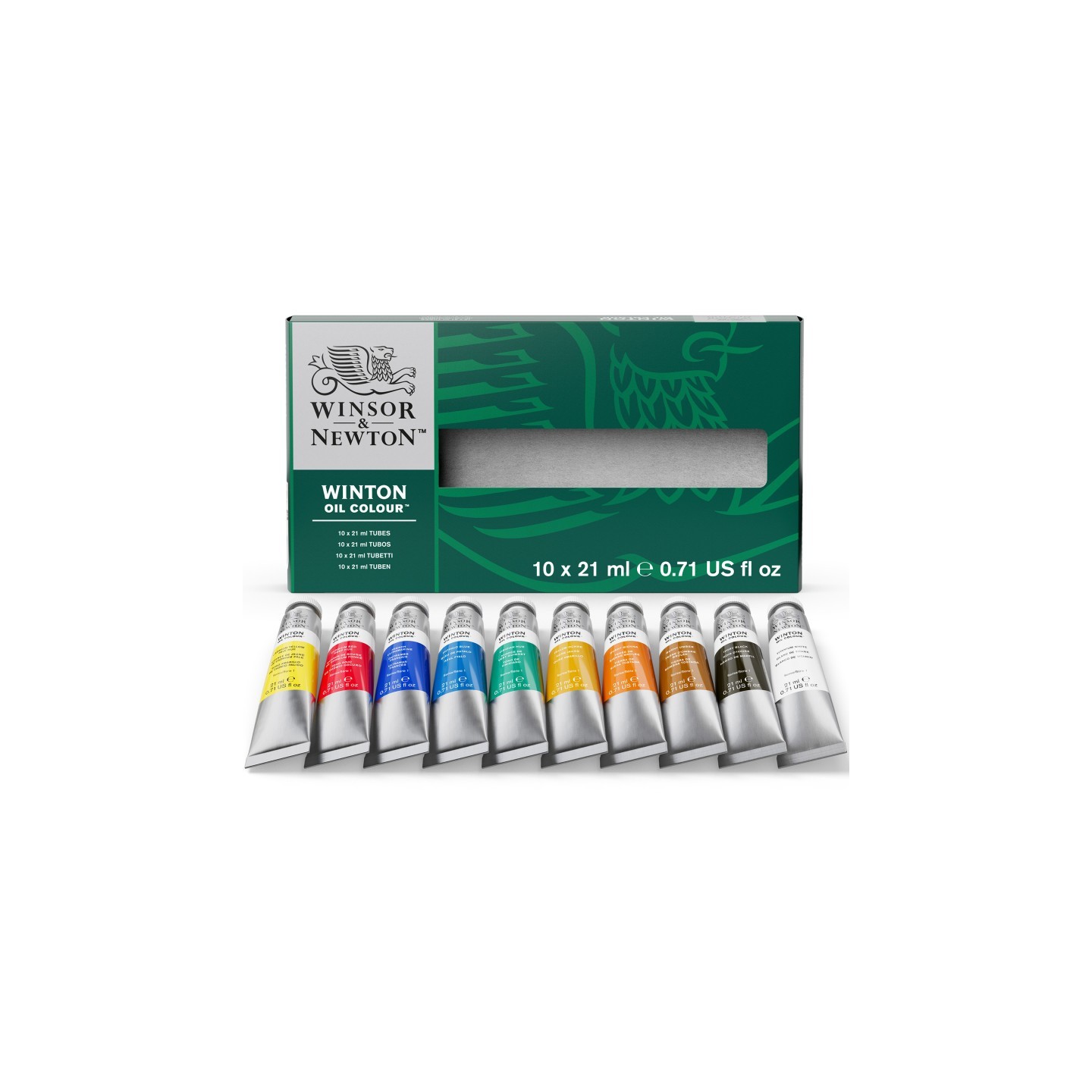 Winsor & Newton Winton Oil Color Paint, Basic Color Set, 21 mL Tubes, 10 Colors