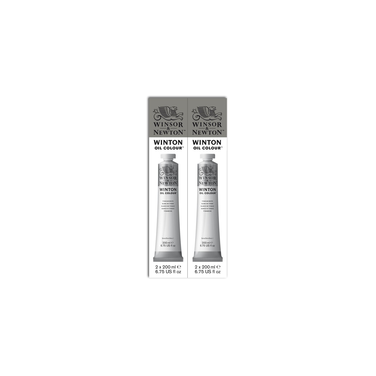 Winsor & Newton Winton Oil Color Paint, Titanium White, 200 mL Tubes, Set of 2