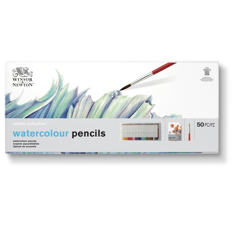 Winsor & Newton Studio Collection Watercolor Pencil Box Set, 50 Pieces