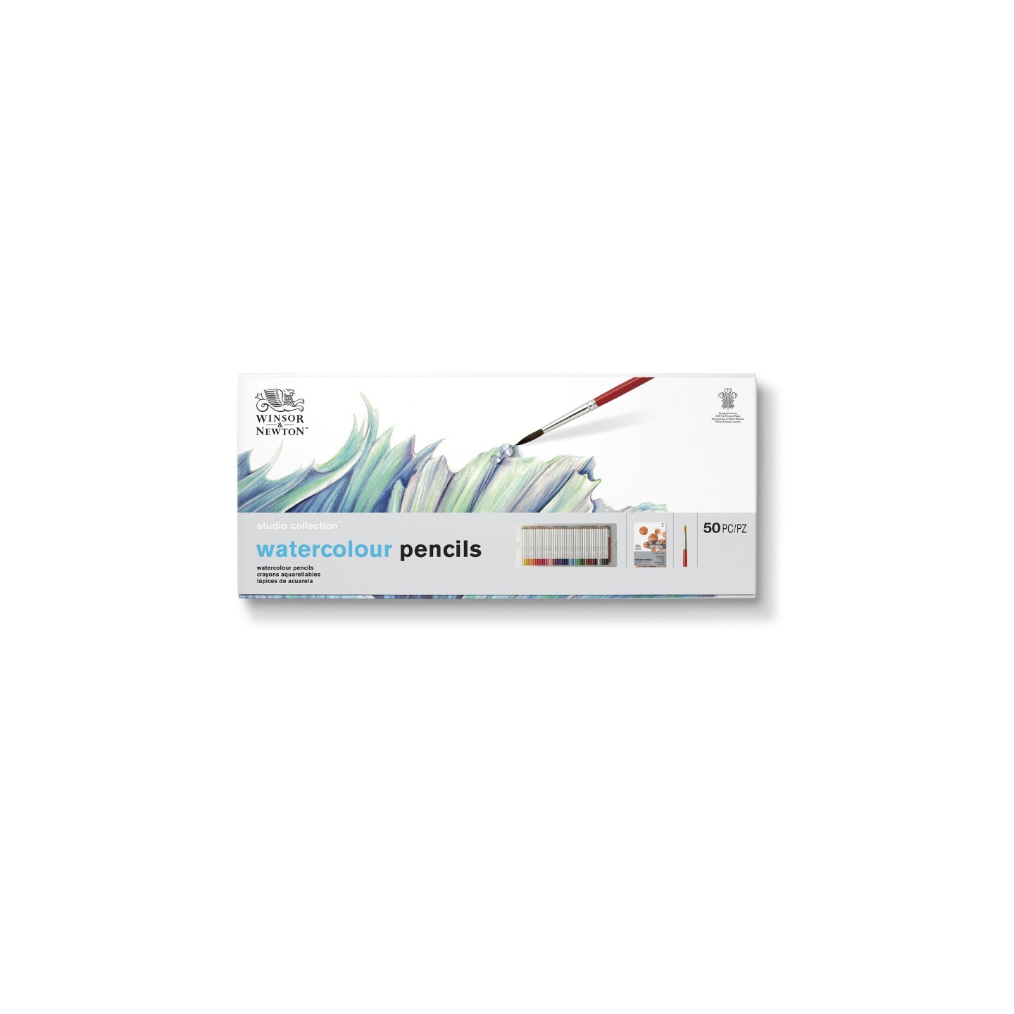 Winsor & Newton Studio Collection Watercolor Pencil Box Set, 50 Pieces