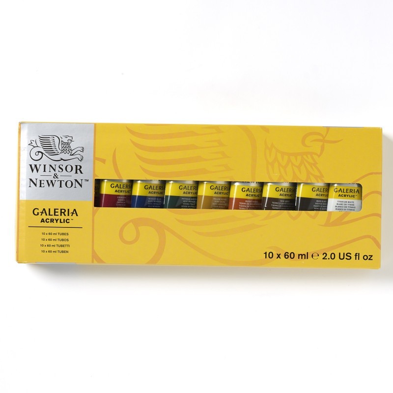 Winsor & Newton Galeria Acrylic Paint, 60 mL Tubes, 10 Colors