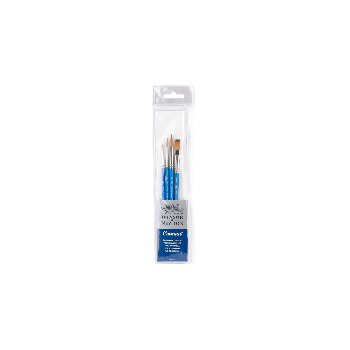 Winsor & Newton Cotman Watercolor Brushes, Set of 4 (Round 1, 4, & 6, One Stroke 3/8")