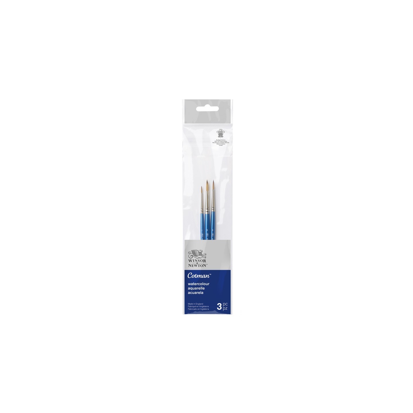 Winsor & Newton Cotman Watercolor Brushes Pack #1, Short Handle, Set of 3