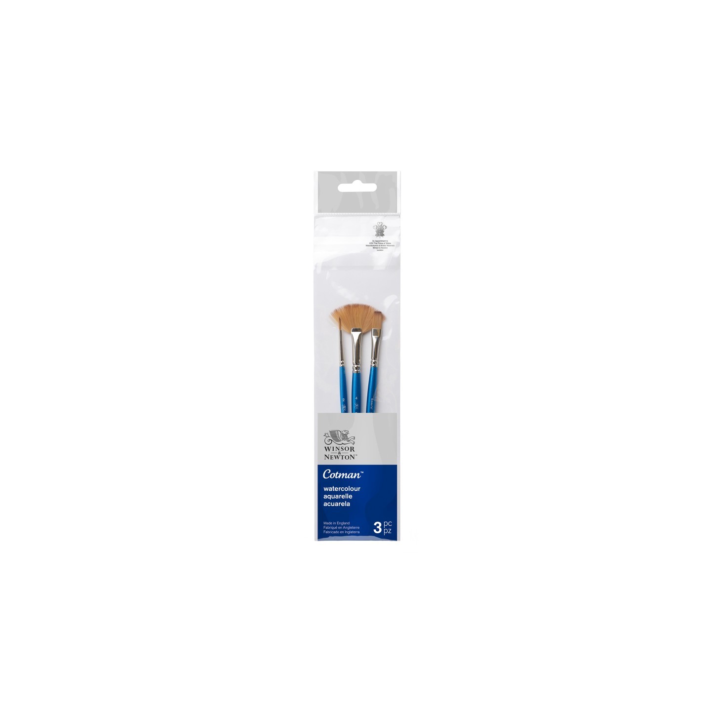 Winsor & Newton Cotman Watercolor Brushes Pack #3, Short Handle, Set of 3