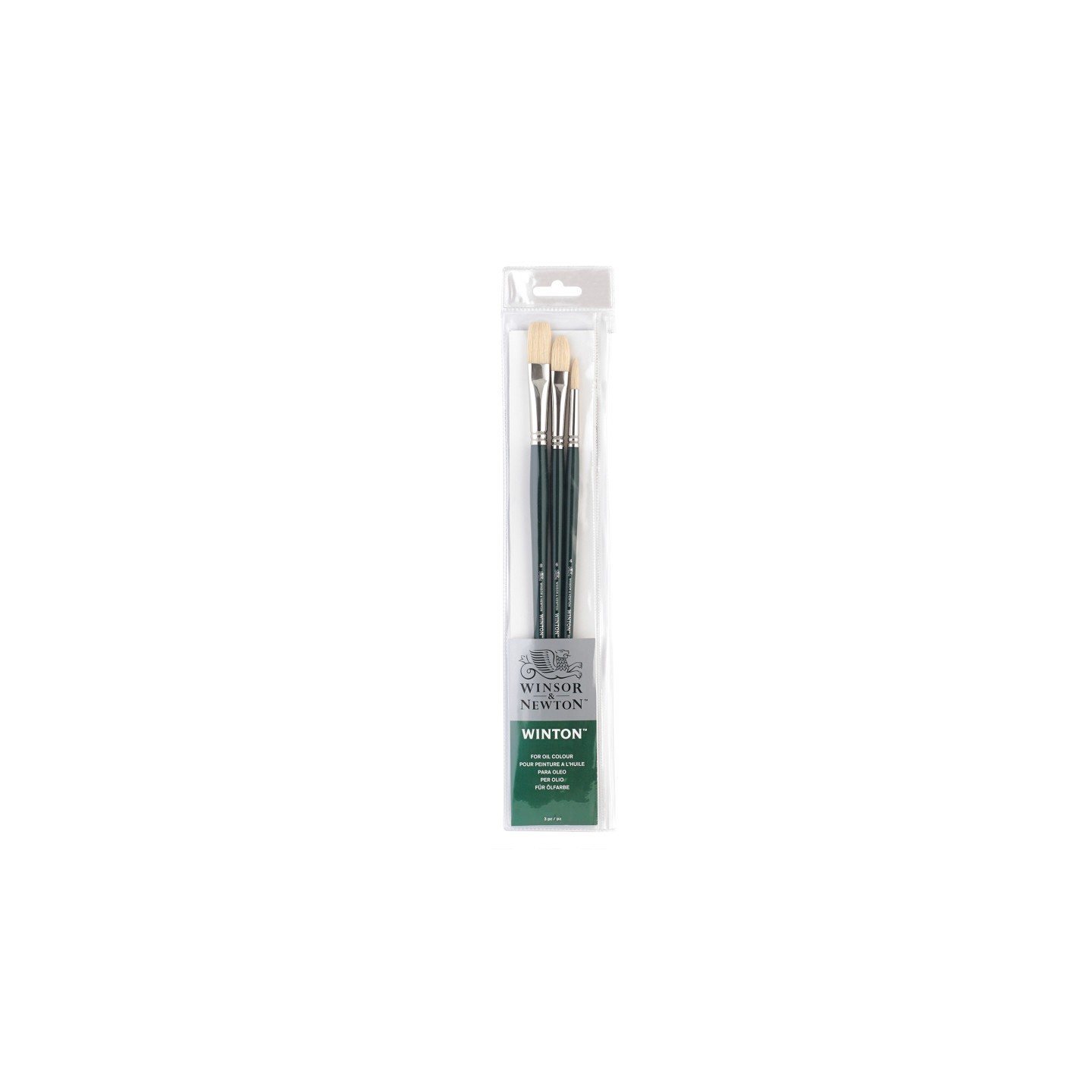 Winsor & Newton Winton Oil Brushes, Long Handle, Set of 3