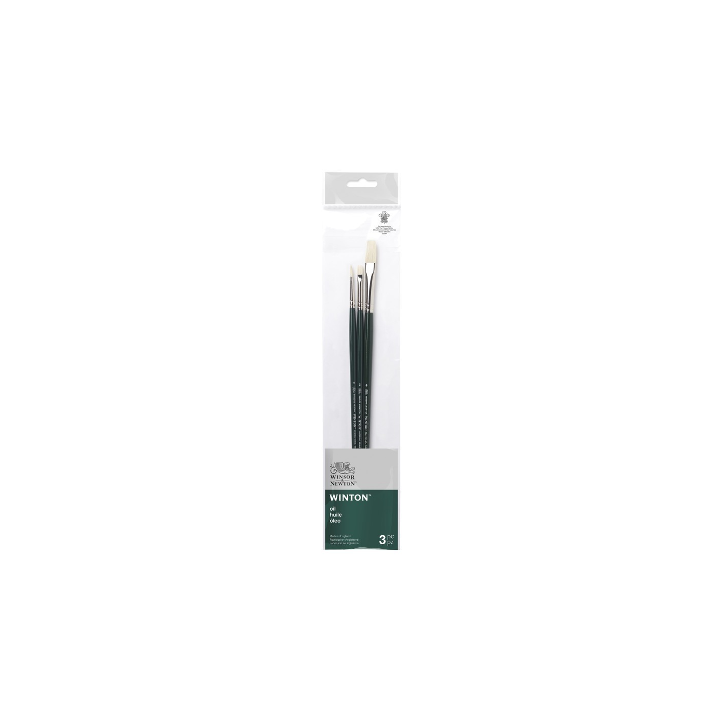 Winsor & Newton Winton Oil Brushes, Long Handle, Pack #2, Set of 3