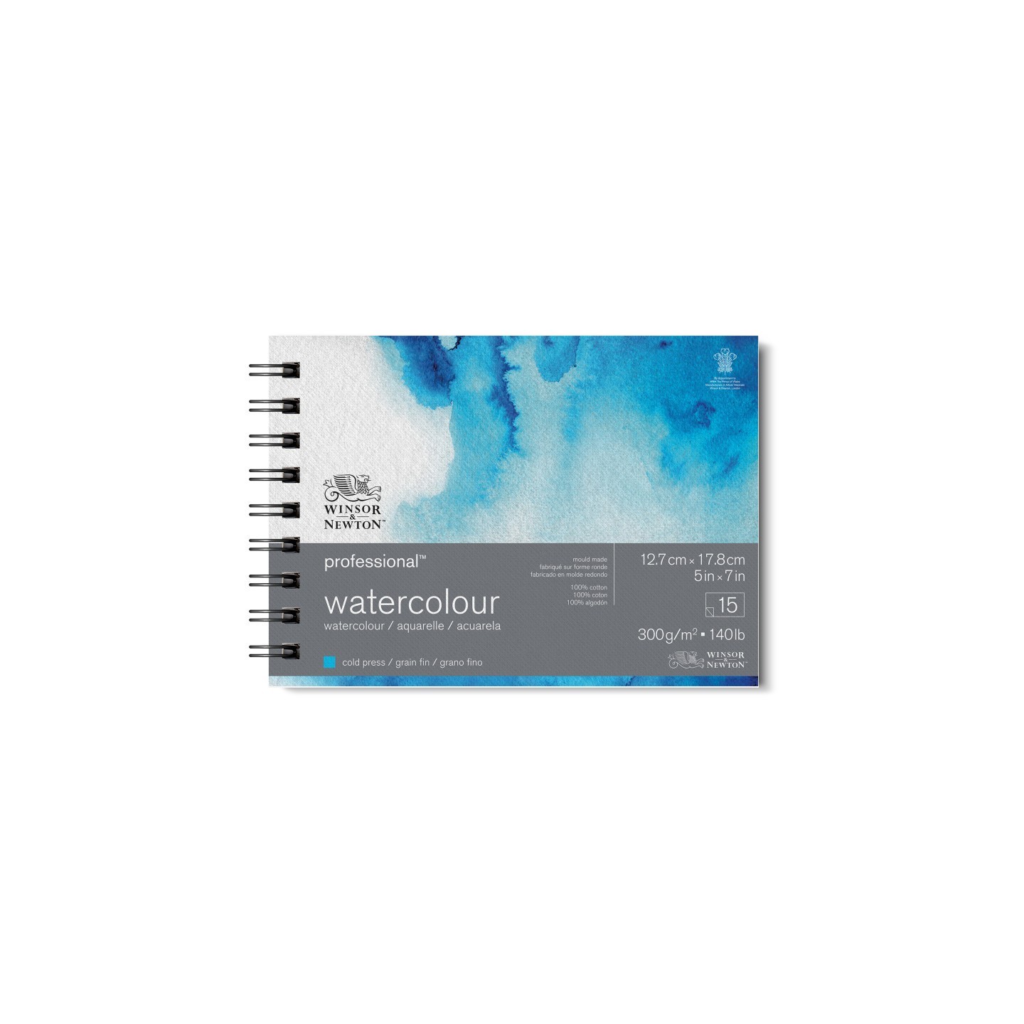 Winsor & Newton Professional Watercolor Paper, Cold Press, 5x7 in, 300 gsm (140 lb), 15 Sheets