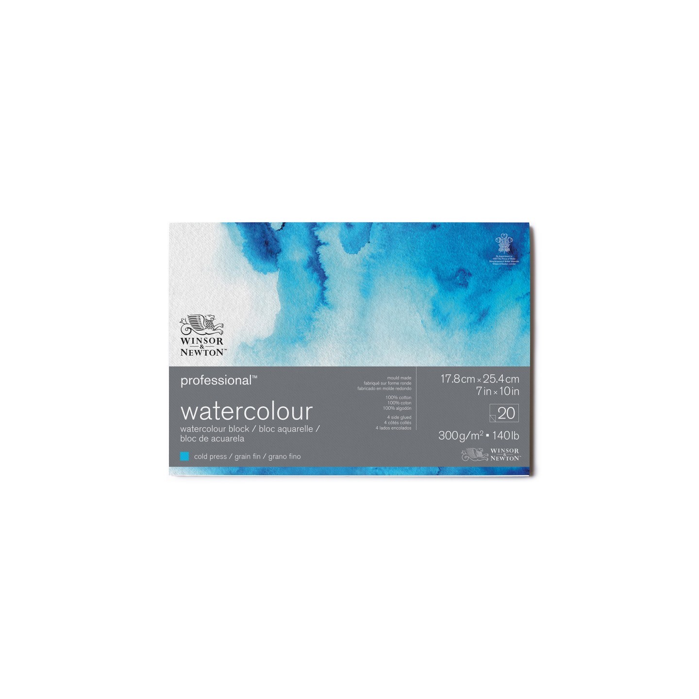Winsor & Newton Professional Watercolor Block, Cold Press, 7X10 in, 300 gsm (140 lb), 20 Pages