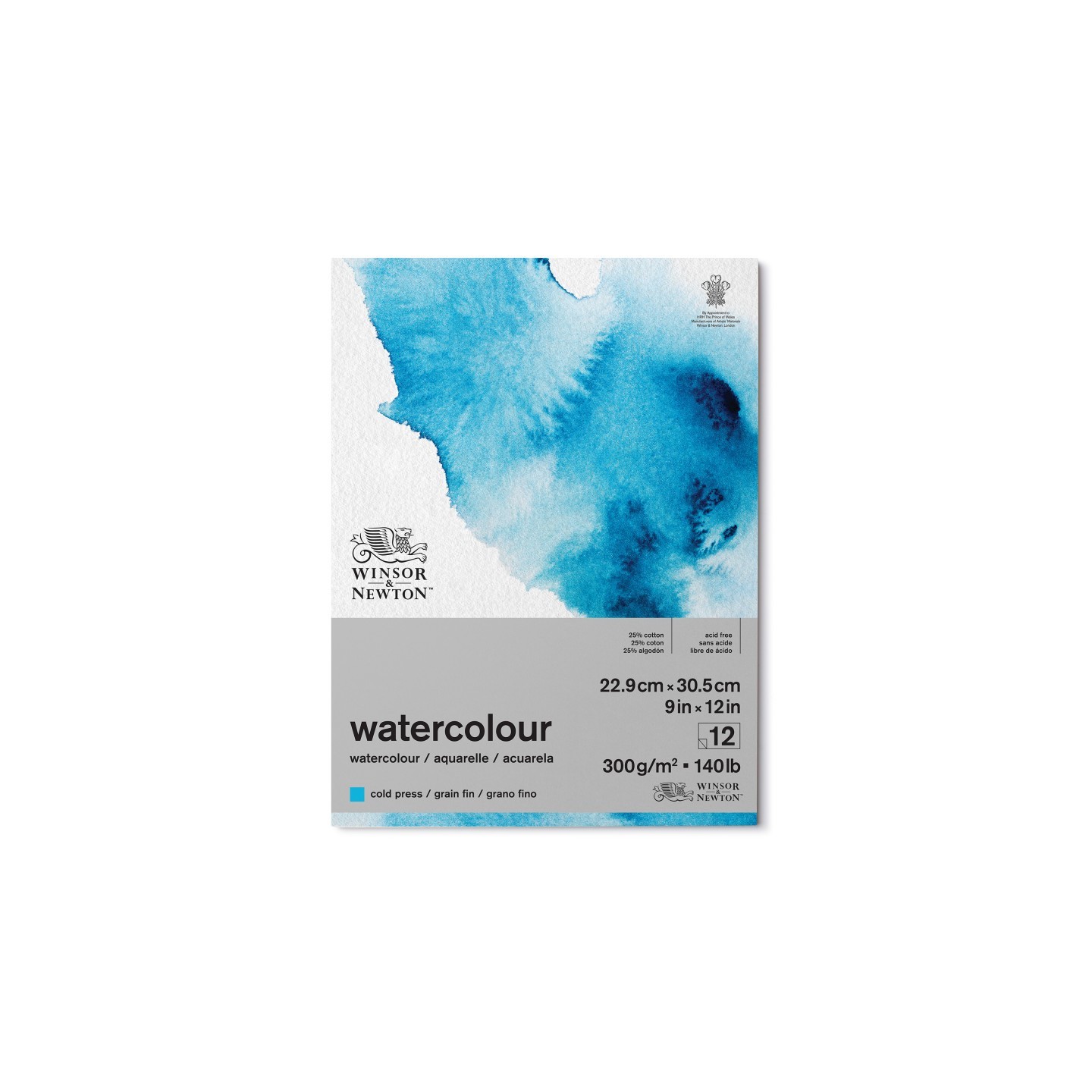 Winsor & Newton Watercolor Pad, Cold Press, 9X12 in, 300 gsm (140 lb), 12 Sheets