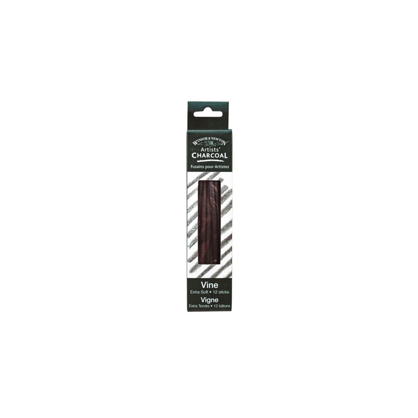 Winsor & Newton Artists' Vine Charcoal Extra-Soft - box of 12 sticks