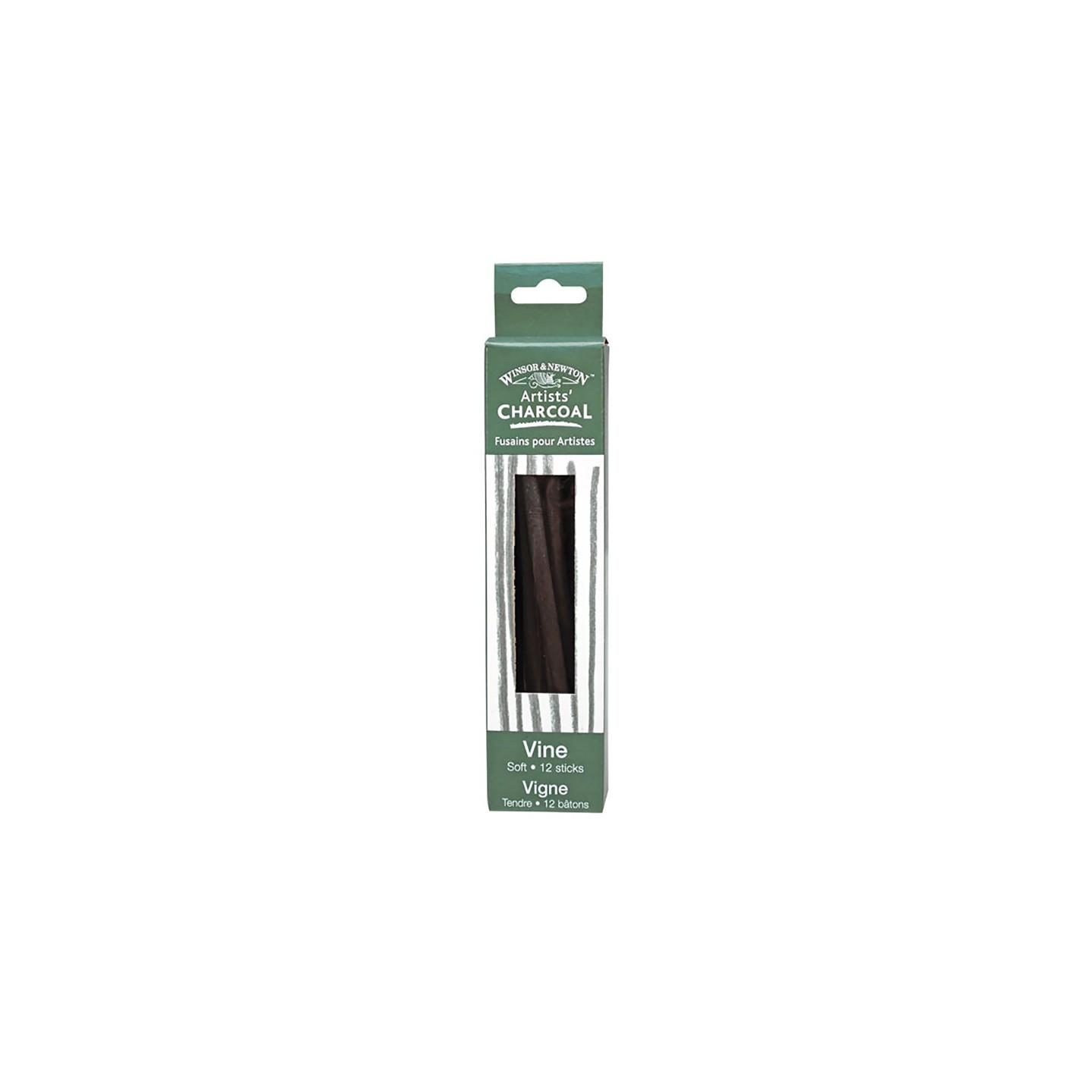 Winsor & Newton Artists' Vine Charcoal Soft - box of 12 sticks