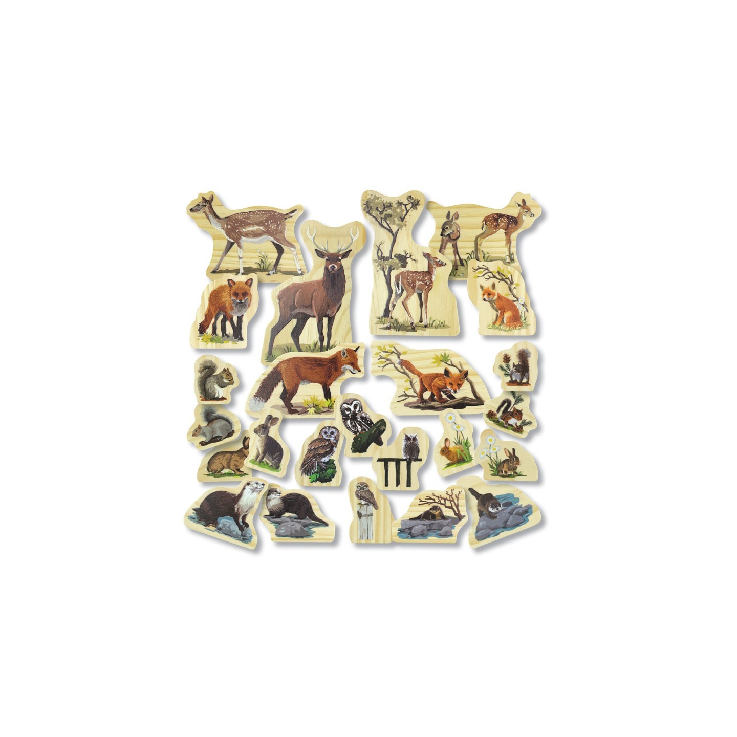 Yellow Door Woodland Animal Families Wooden Characters