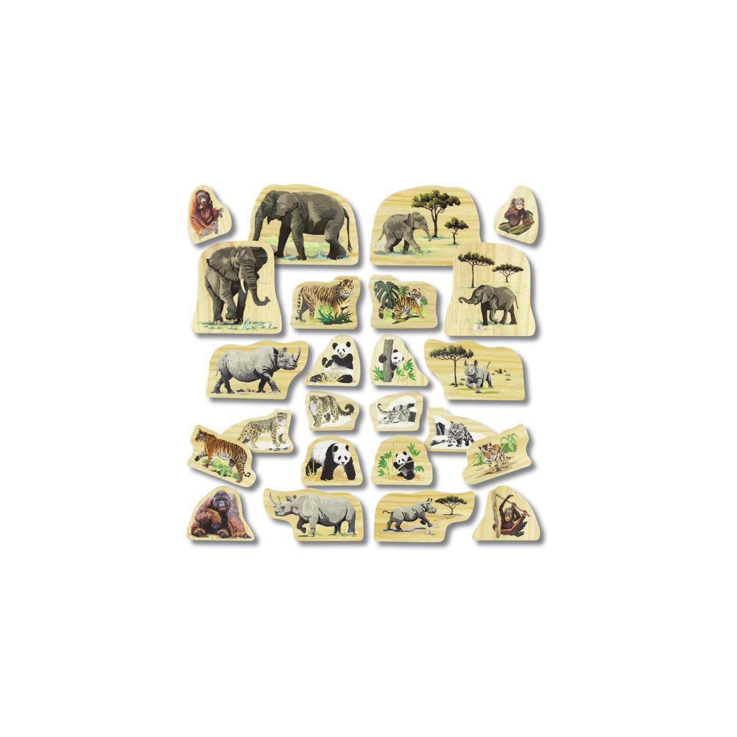 Yellow Door Endangered Animal Families Wooden Characters