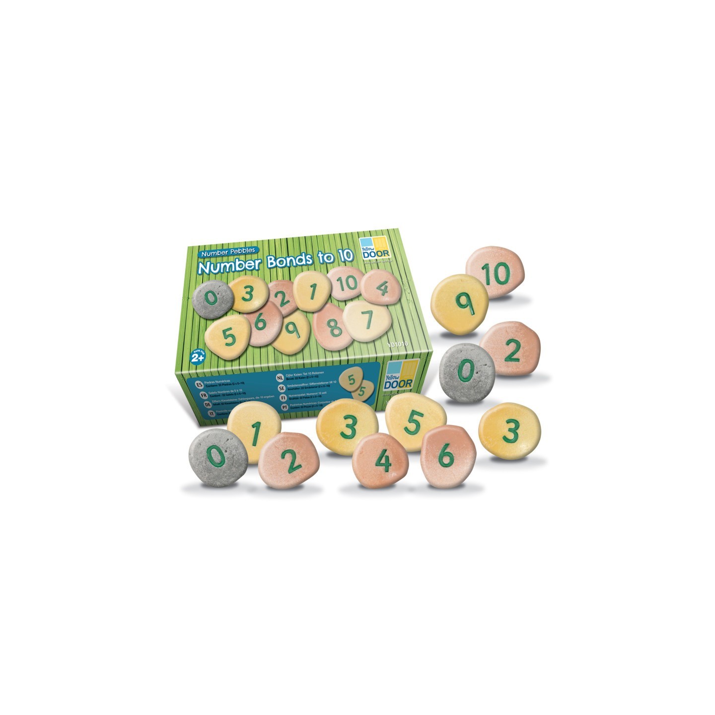Yellow Door Number Pebbles, Set of 22