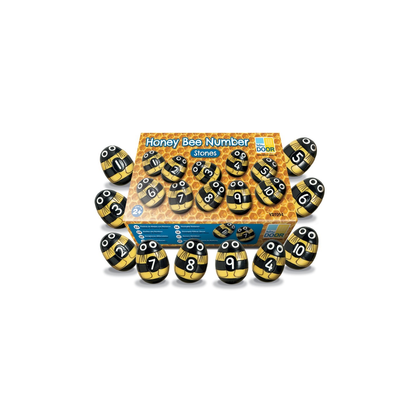 Yellow Door Honey Bee Number Stones, Set of 20