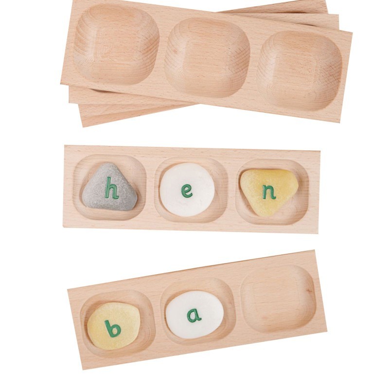 Yellow Door Three-Pebble Word-Building Tray