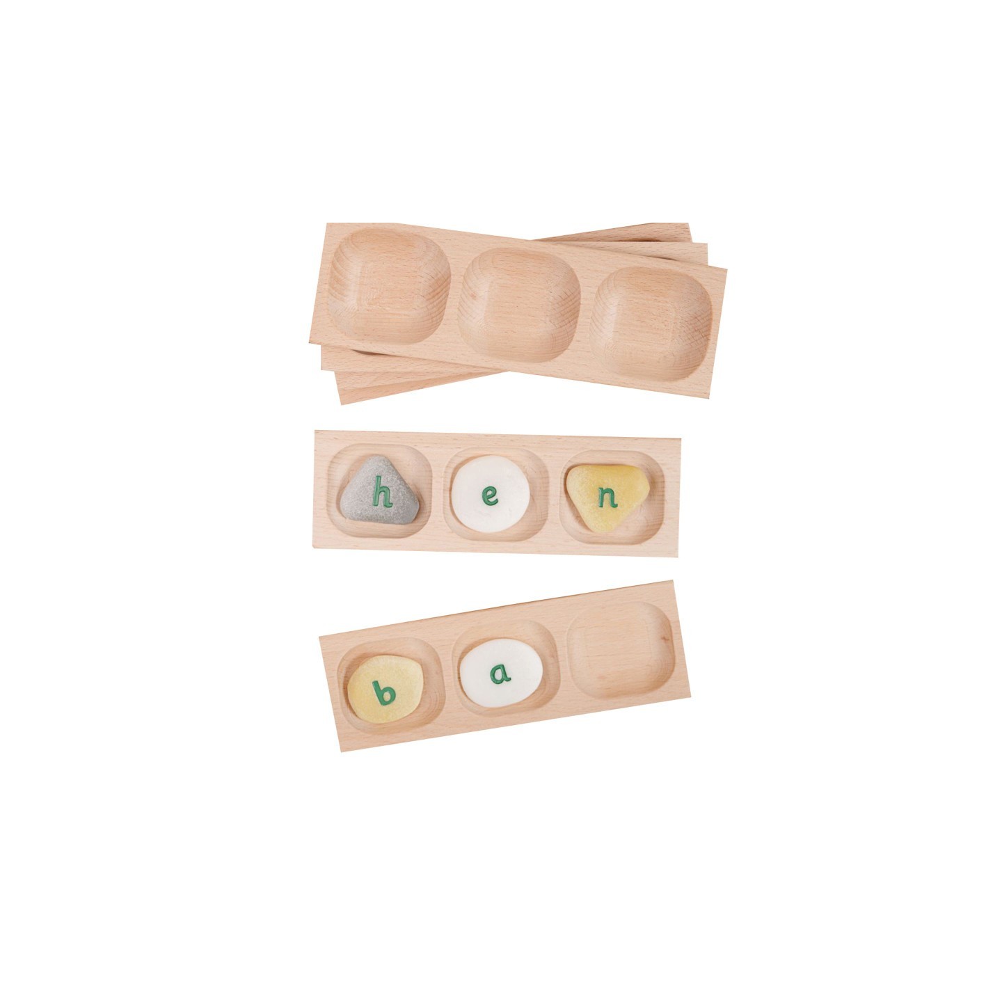 Yellow Door Three-Pebble Word-Building Tray