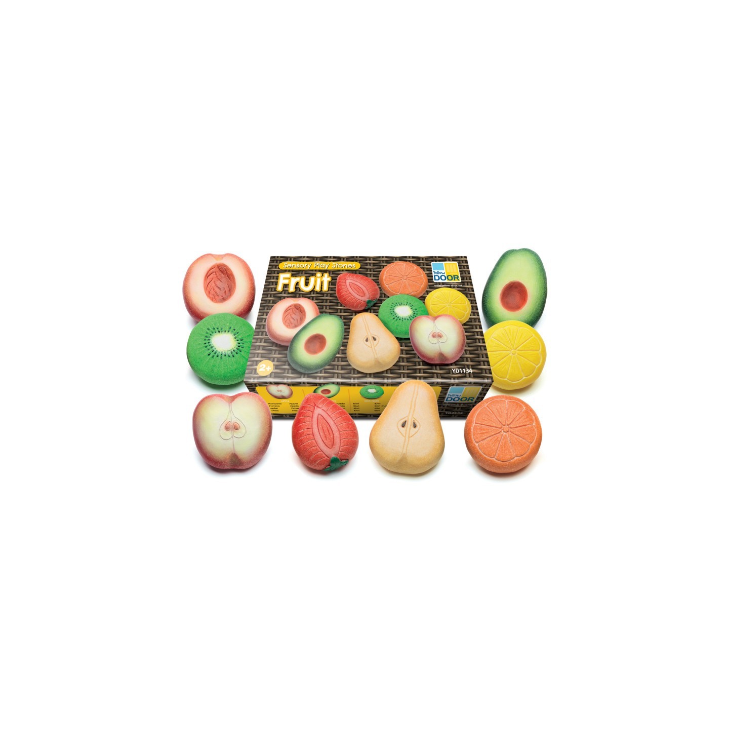 Yellow Door Fruit Sensory Play Stones, Set of 8