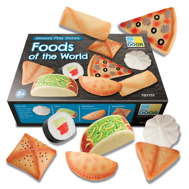 Yellow Door Sensory Play Stones, Foods of the World