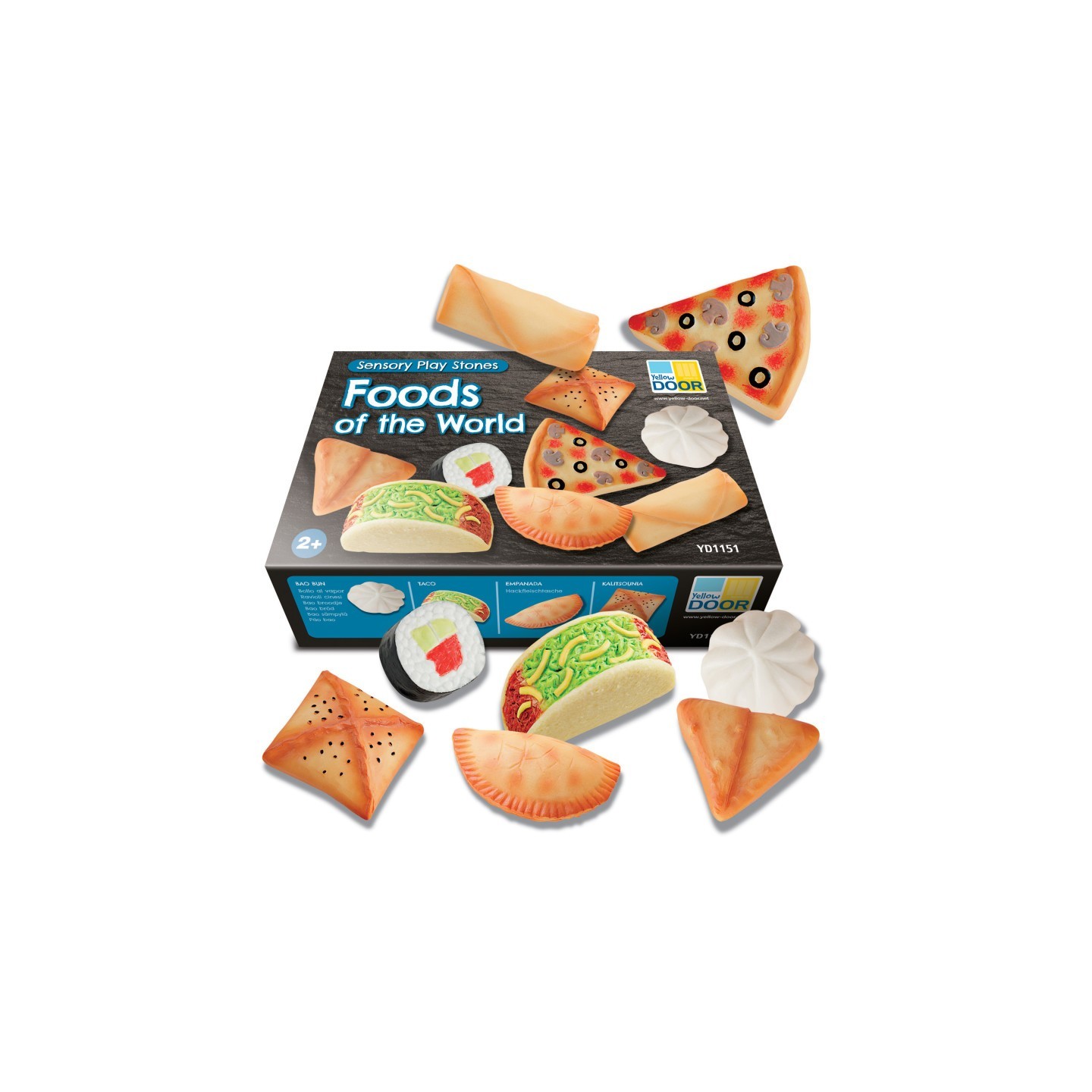 Yellow Door Sensory Play Stones, Foods of the World
