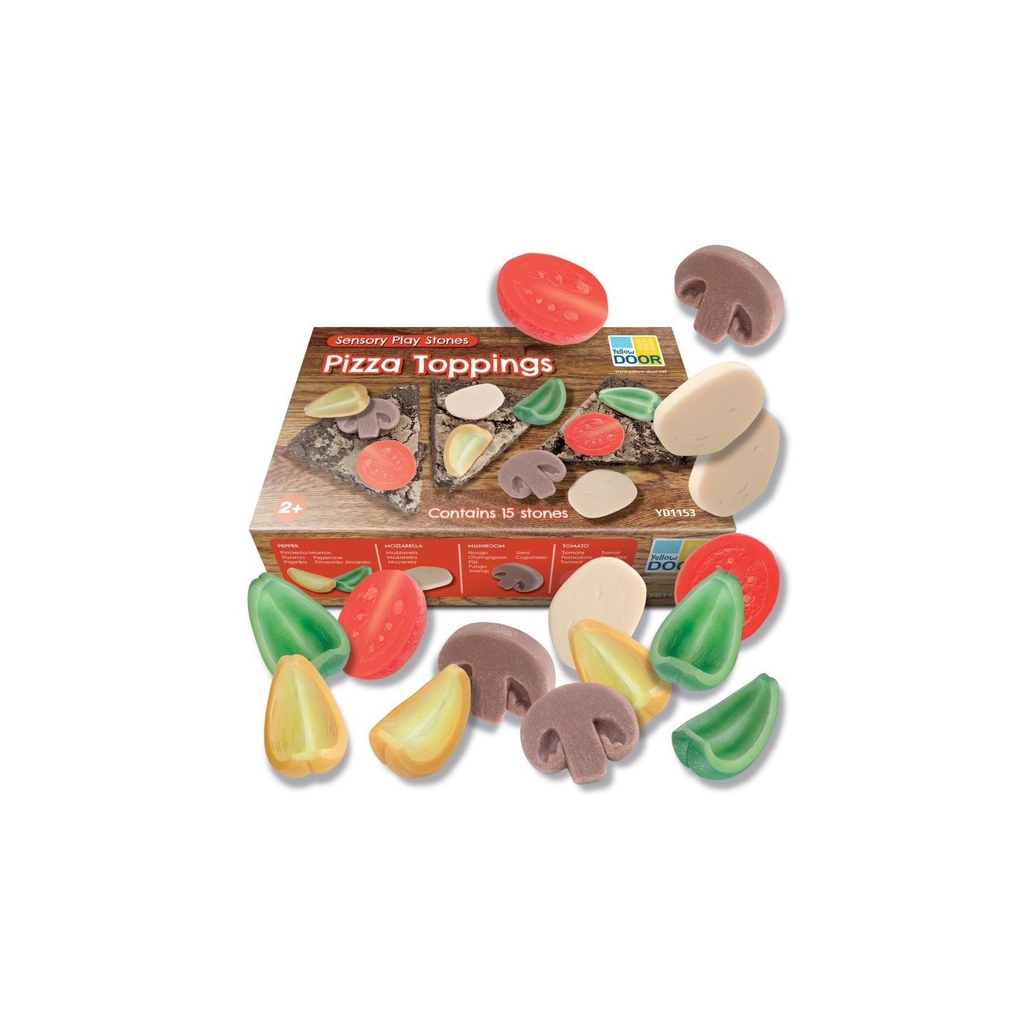 Yellow Door Sensory Play Stones, Pizza Toppings