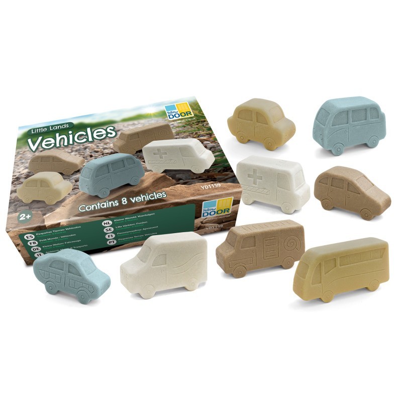 Yellow Door Little Lands Vehicles, Set of 8