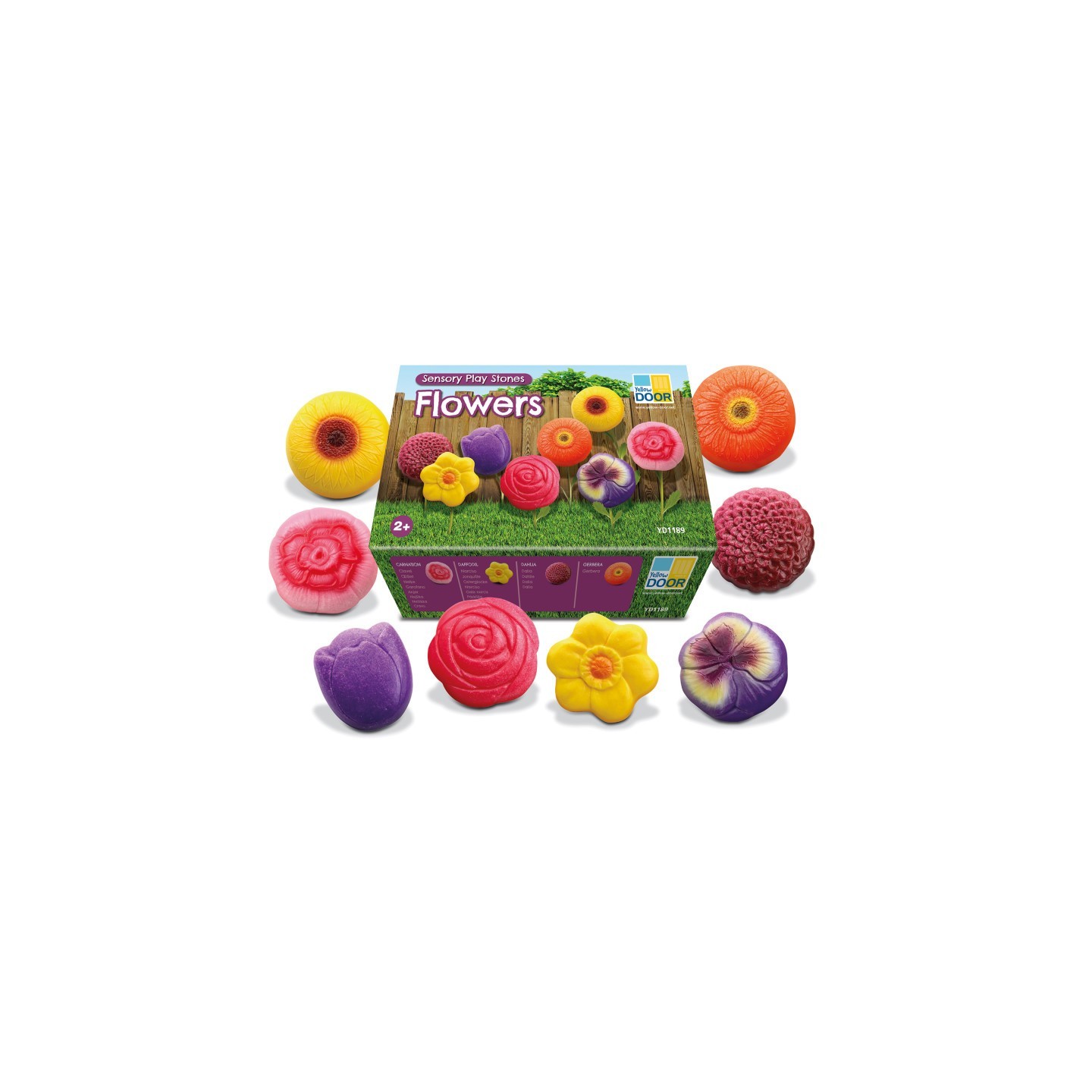 Yellow Door Sensory Play Stones – Flowers, Set of 8