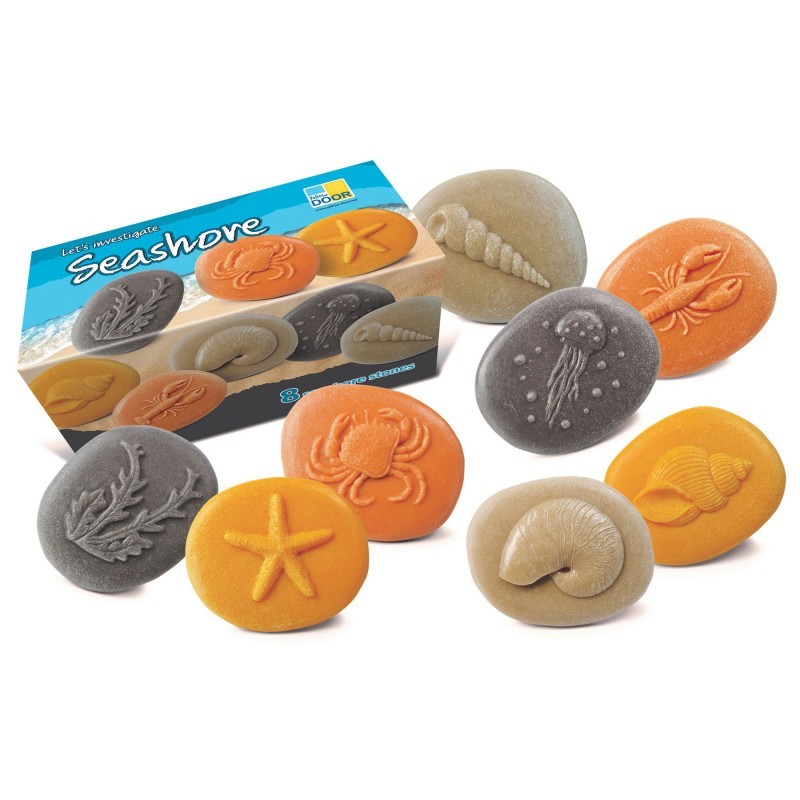 Yellow Door Let's Investigate – Seashore, Set of 8 Stone Figures