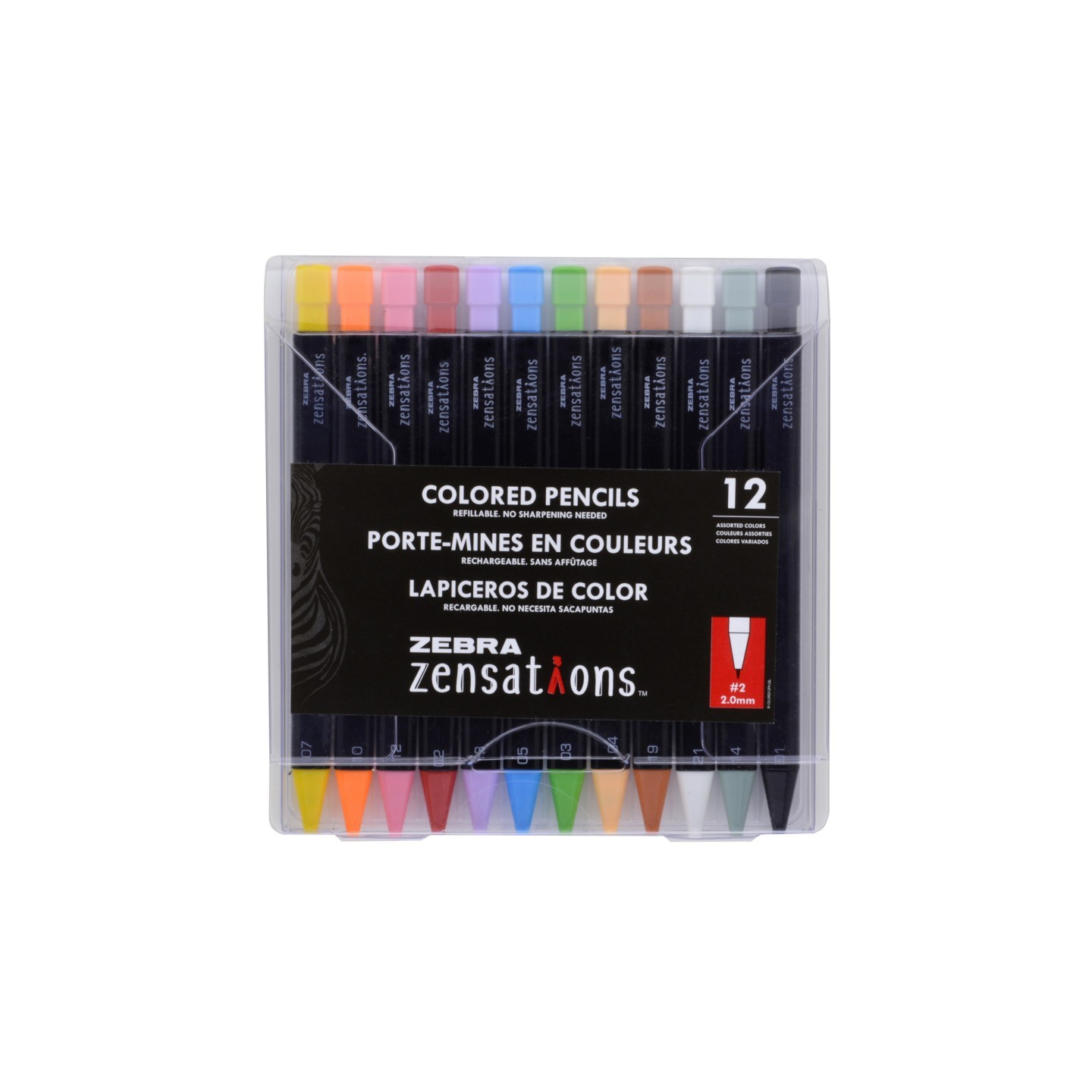 Zensations Refillable Mechanical Colored Pencils, Pack of 12