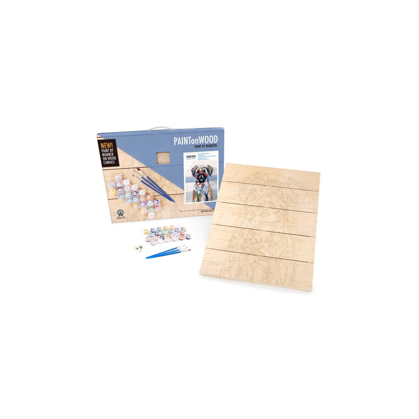 Abroli Large Paint On Wood by Number - Good Dog