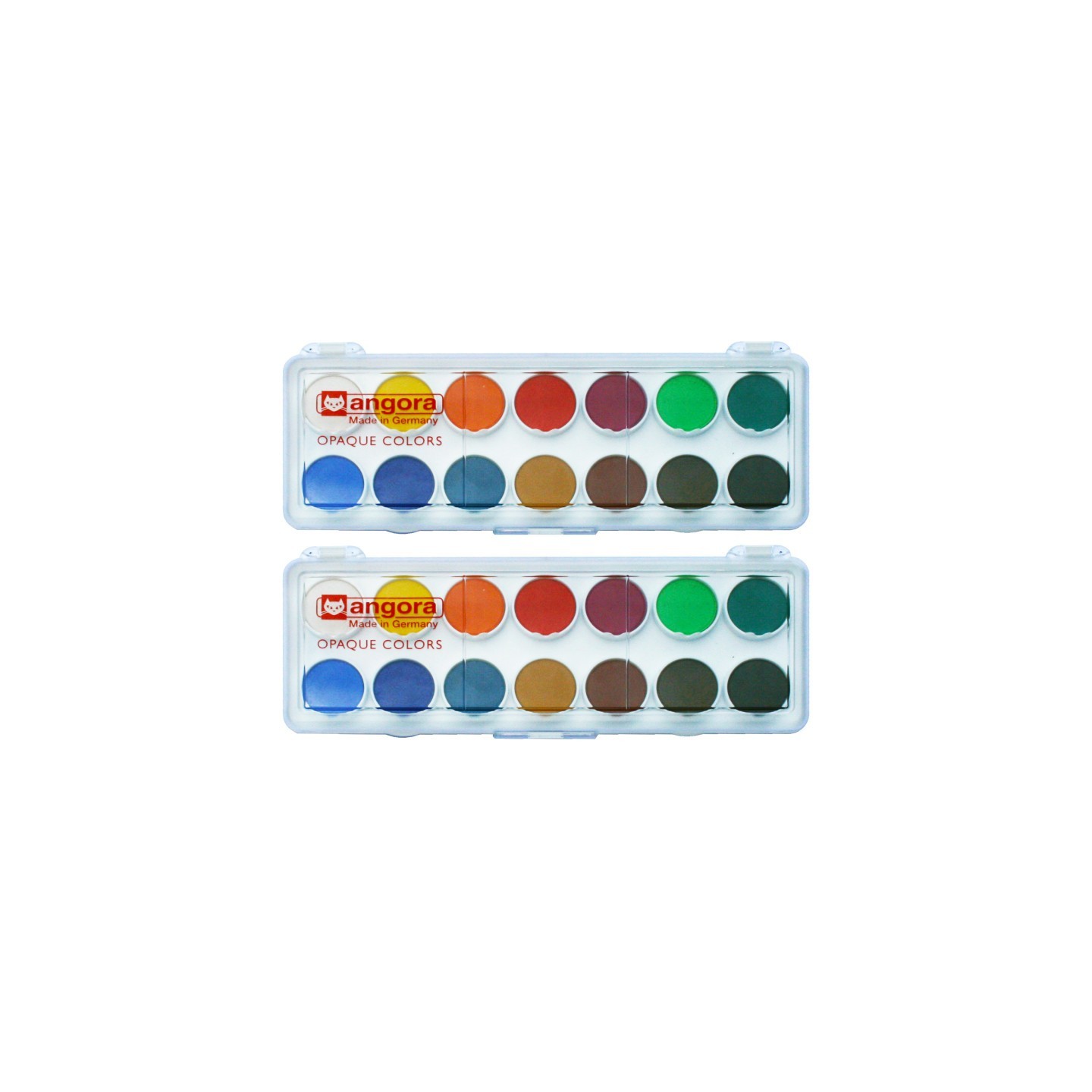 Angora 14-Pan Opaque Watercolor General Set Per Set, 2 Sets
