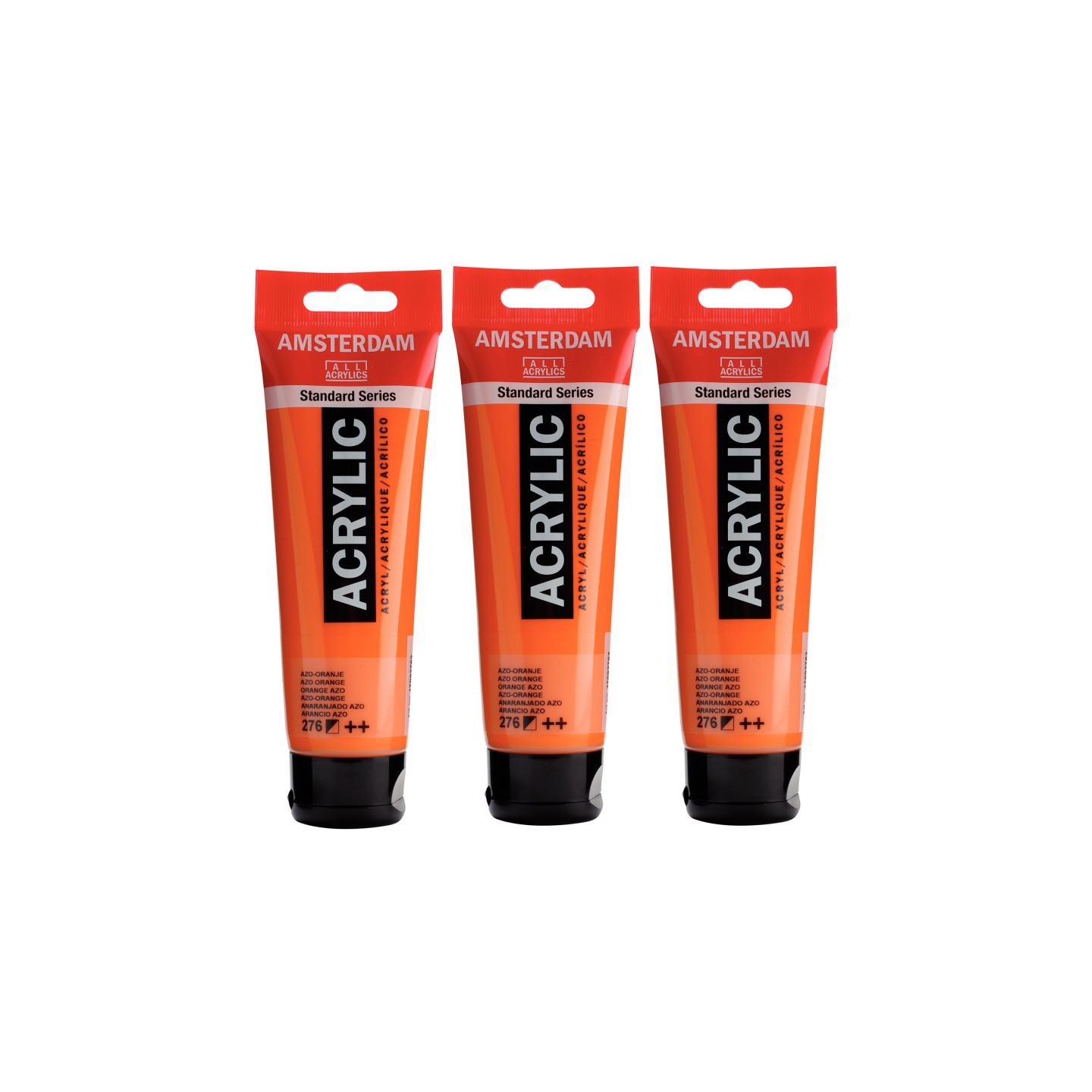 Amsterdam Standard Acrylic Paint, 120ml, Azo Orange 276, Pack of 3