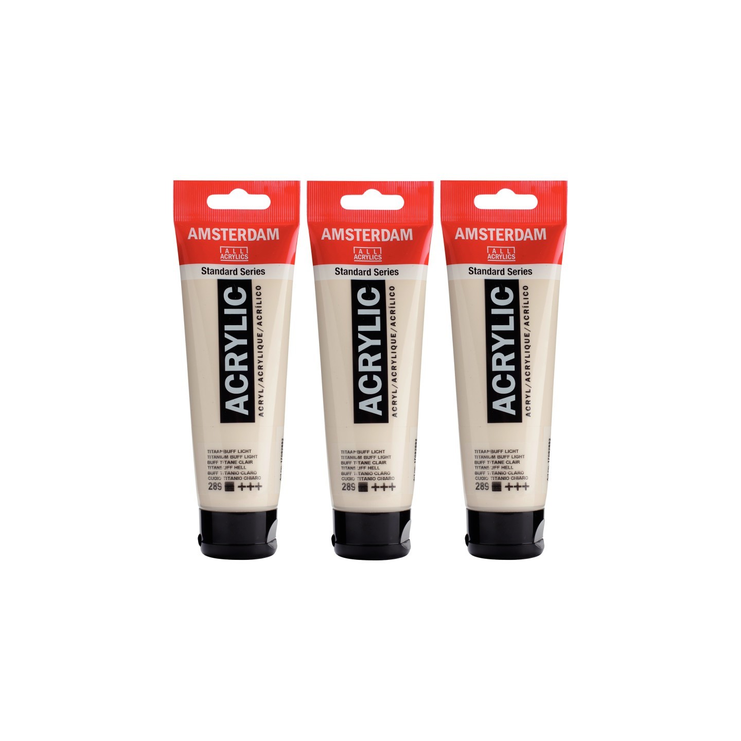 Amsterdam Standard Acrylic Paint, 120ml, Titan Buff Light 289, Pack of 3