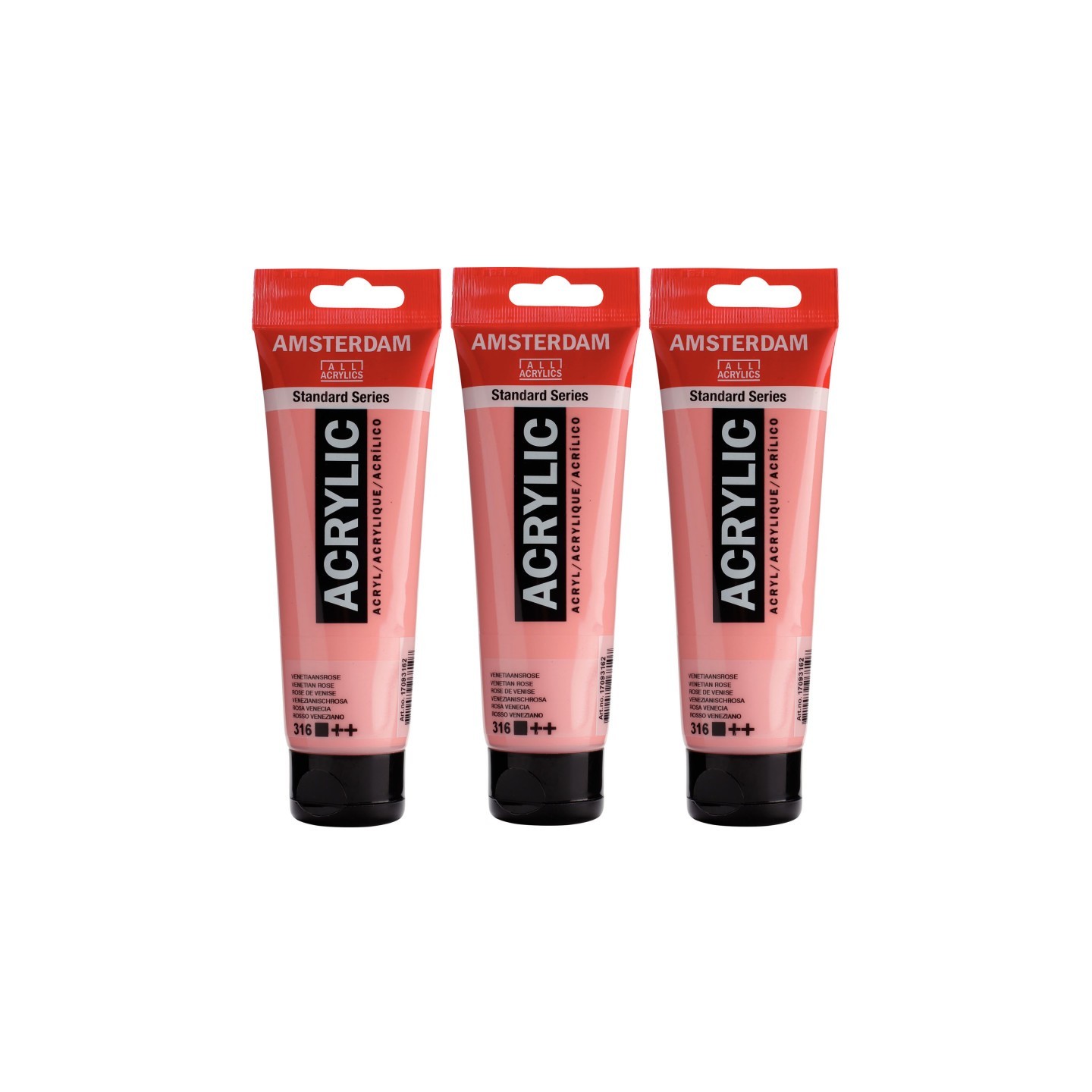 Amsterdam Standard Acrylic Paint, 120ml, Venetian Rose 316, Pack of 3