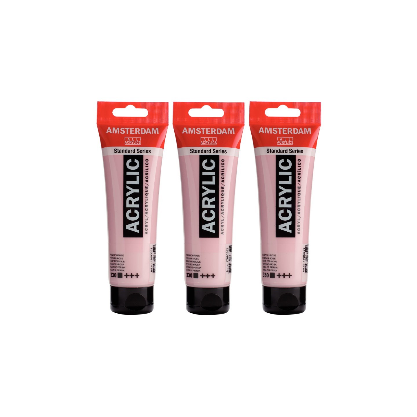 Amsterdam Standard Acrylic Paint, 120ml, Persian Rose 330, Pack of 3