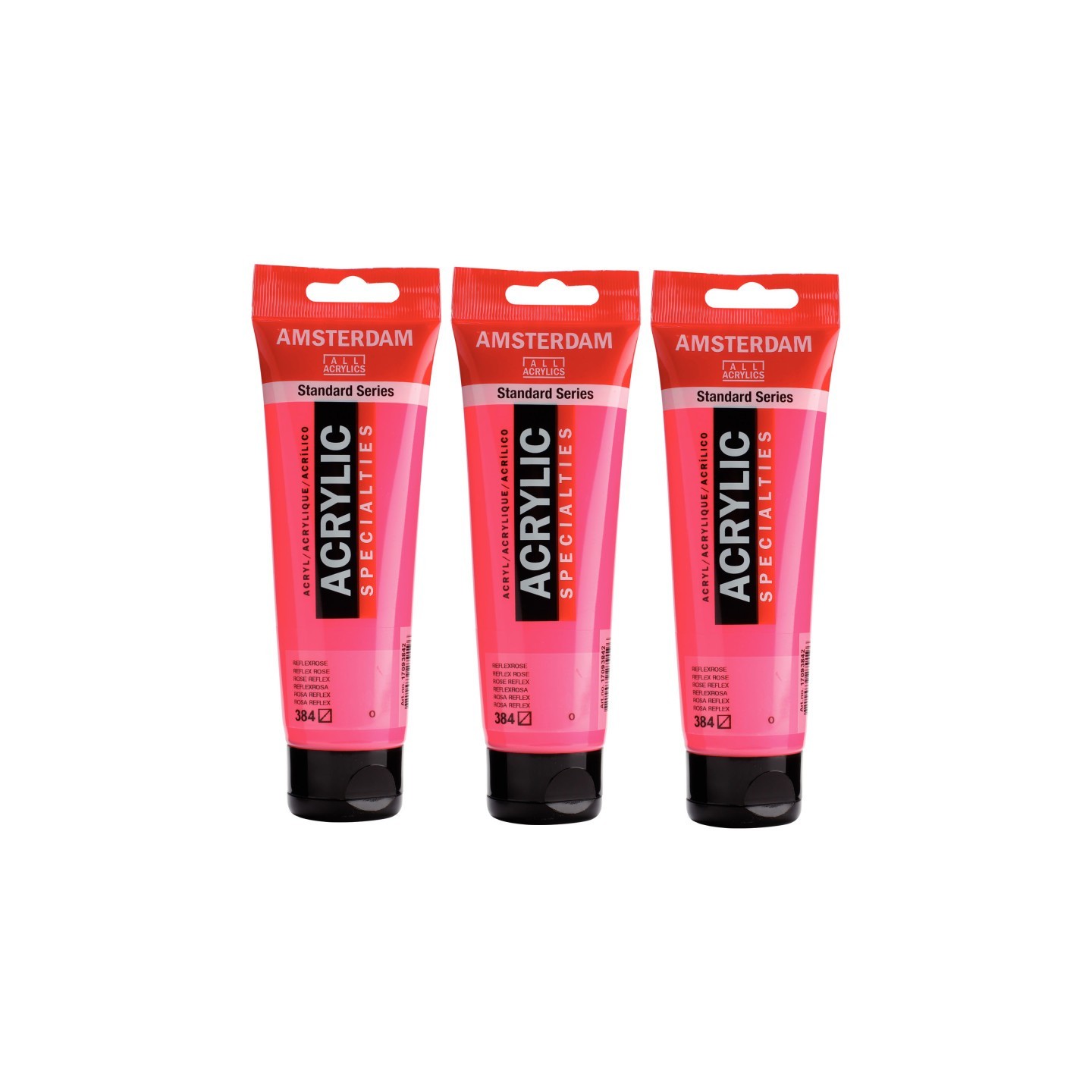 Amsterdam Standard Acrylic Paint, 120ml, Reflex Rose 384, Pack of 3