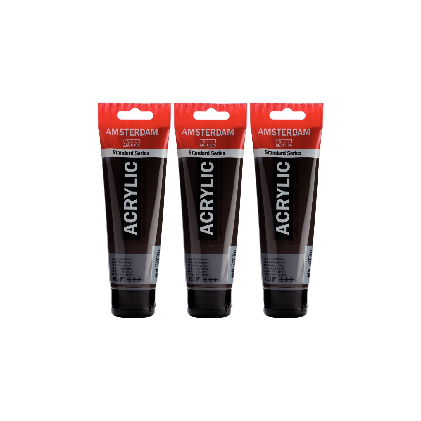 Amsterdam Standard Acrylic Paint, 120ml, Vandyke Brown 403, Pack of 3