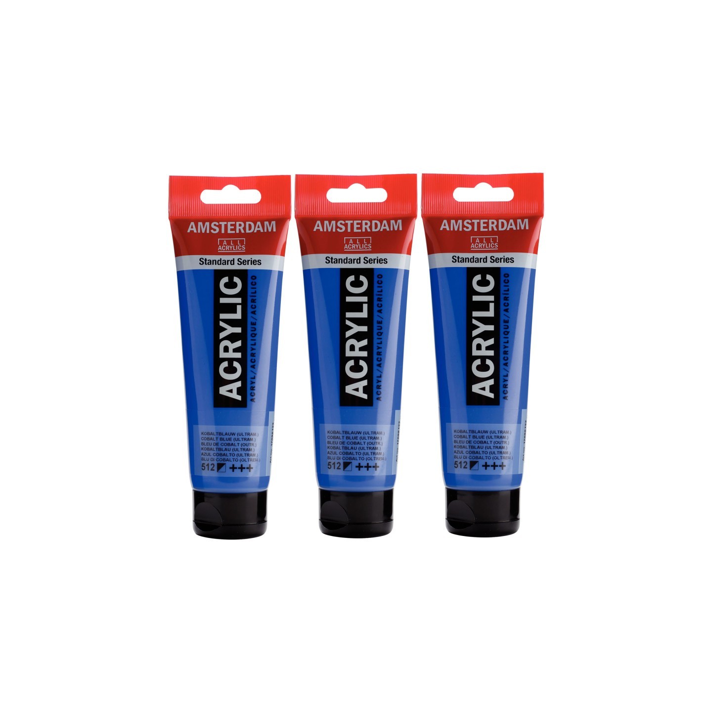Amsterdam Standard Acrylic Paint, 120ml, Cobalt Blue Ultramarine 512, Pack of 3