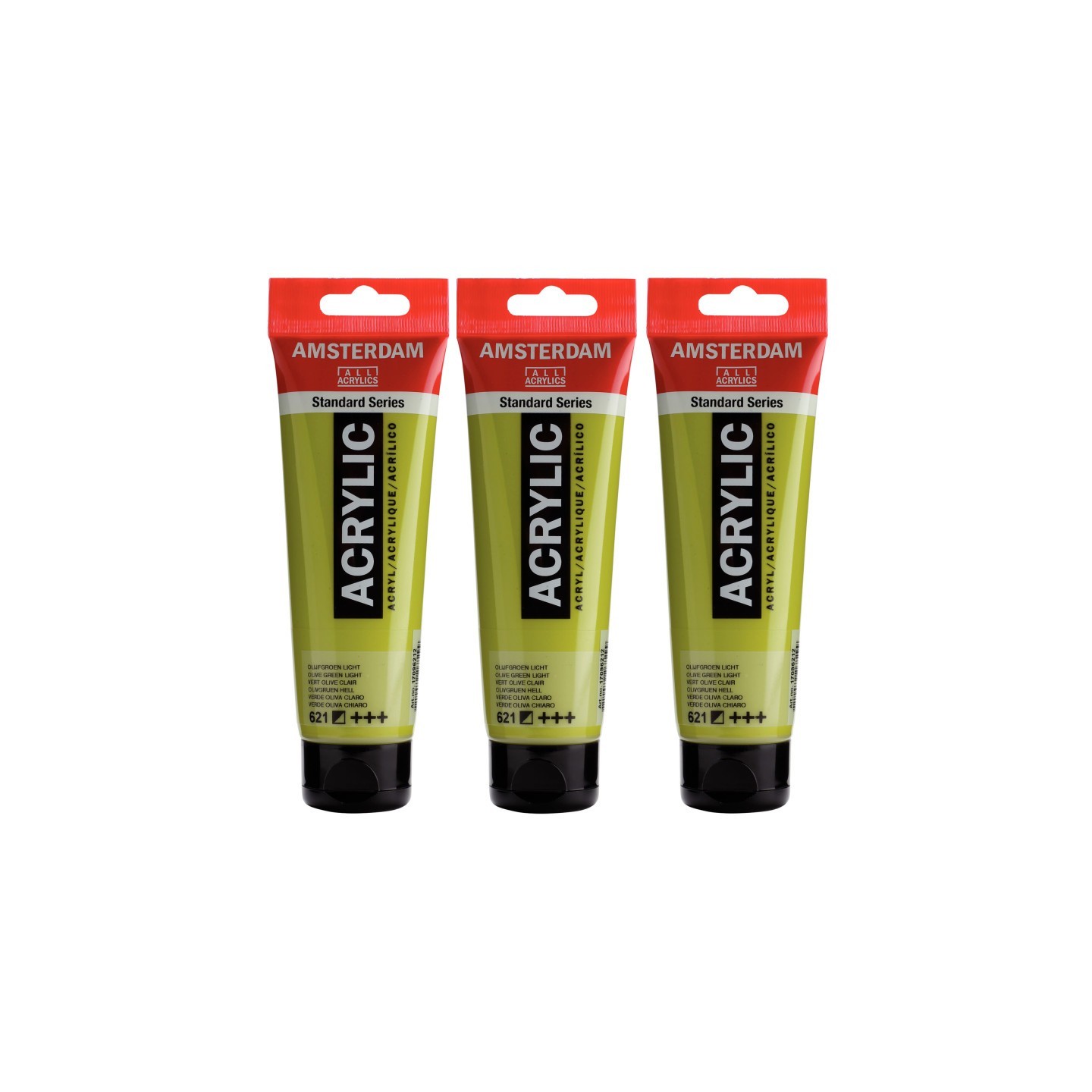Amsterdam Standard Acrylic Paint, 120ml, Olive Green Light 621, Pack of 3