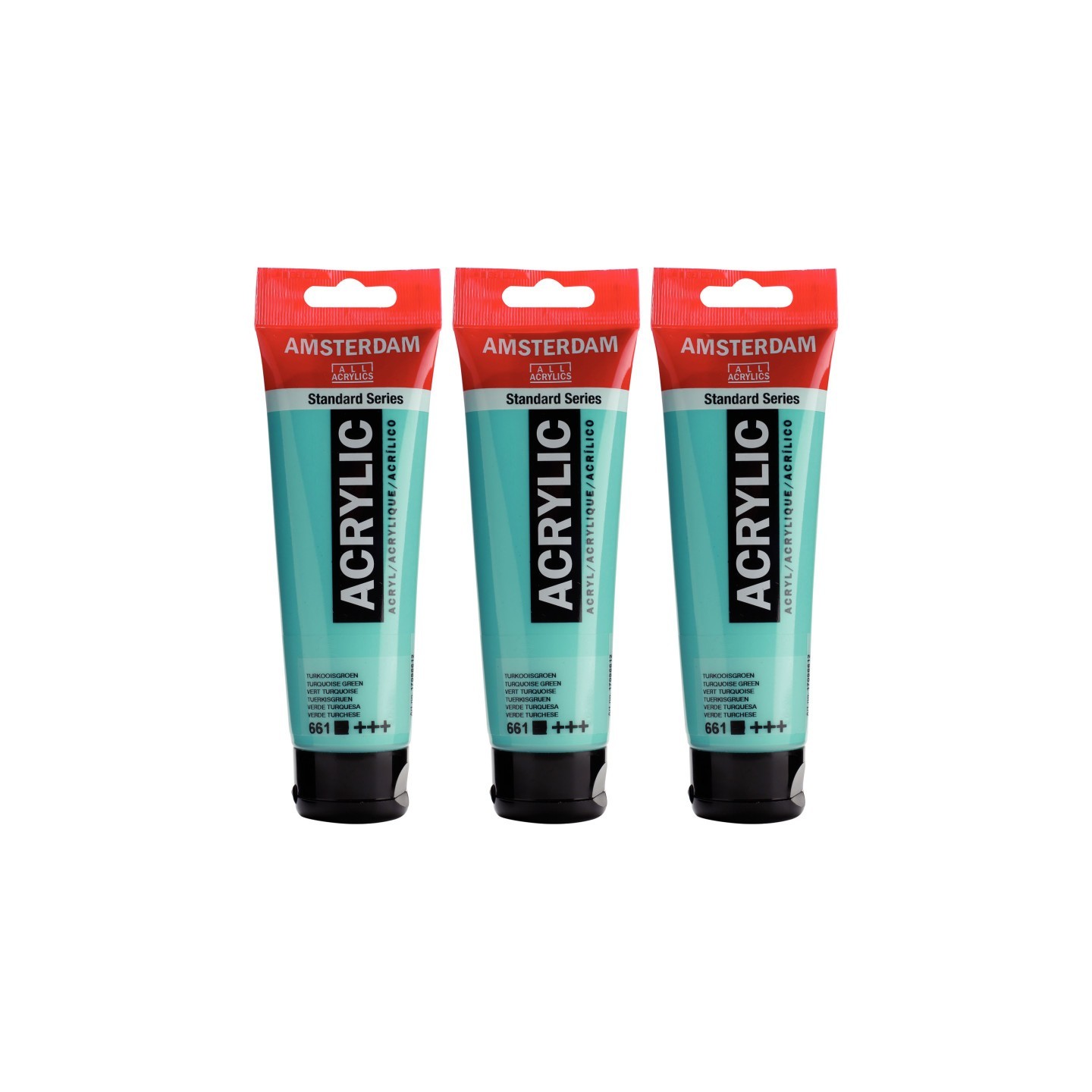 Amsterdam Standard Acrylic Paint, 120ml, Turquiose Grn 661, Pack of 3