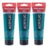 Amsterdam Standard Acrylic Paint, 120ml, Phthalo Green 675, Pack of 3