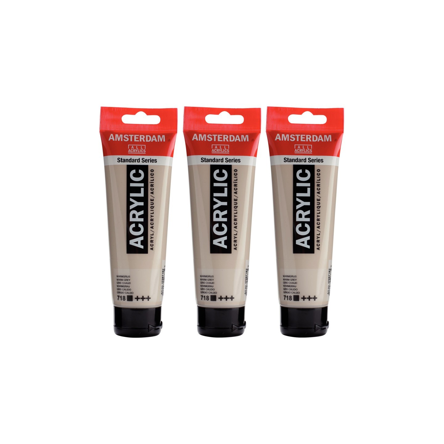 Amsterdam Standard Acrylic Paint, 120ml, Warm Grey 718, Pack of 3