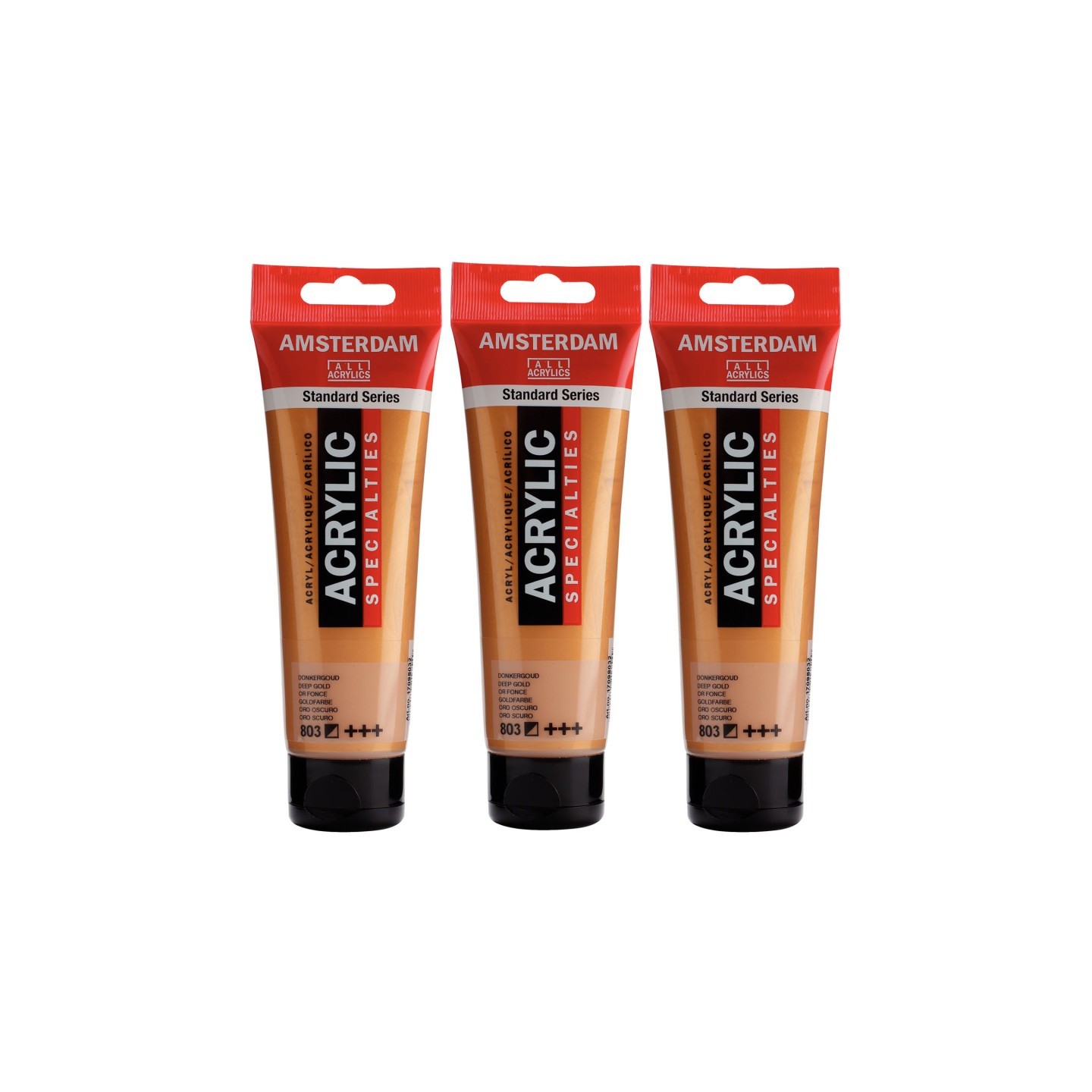 Amsterdam Standard Acrylic Paint, 120ml, Deep Gold 803, Pack of 3