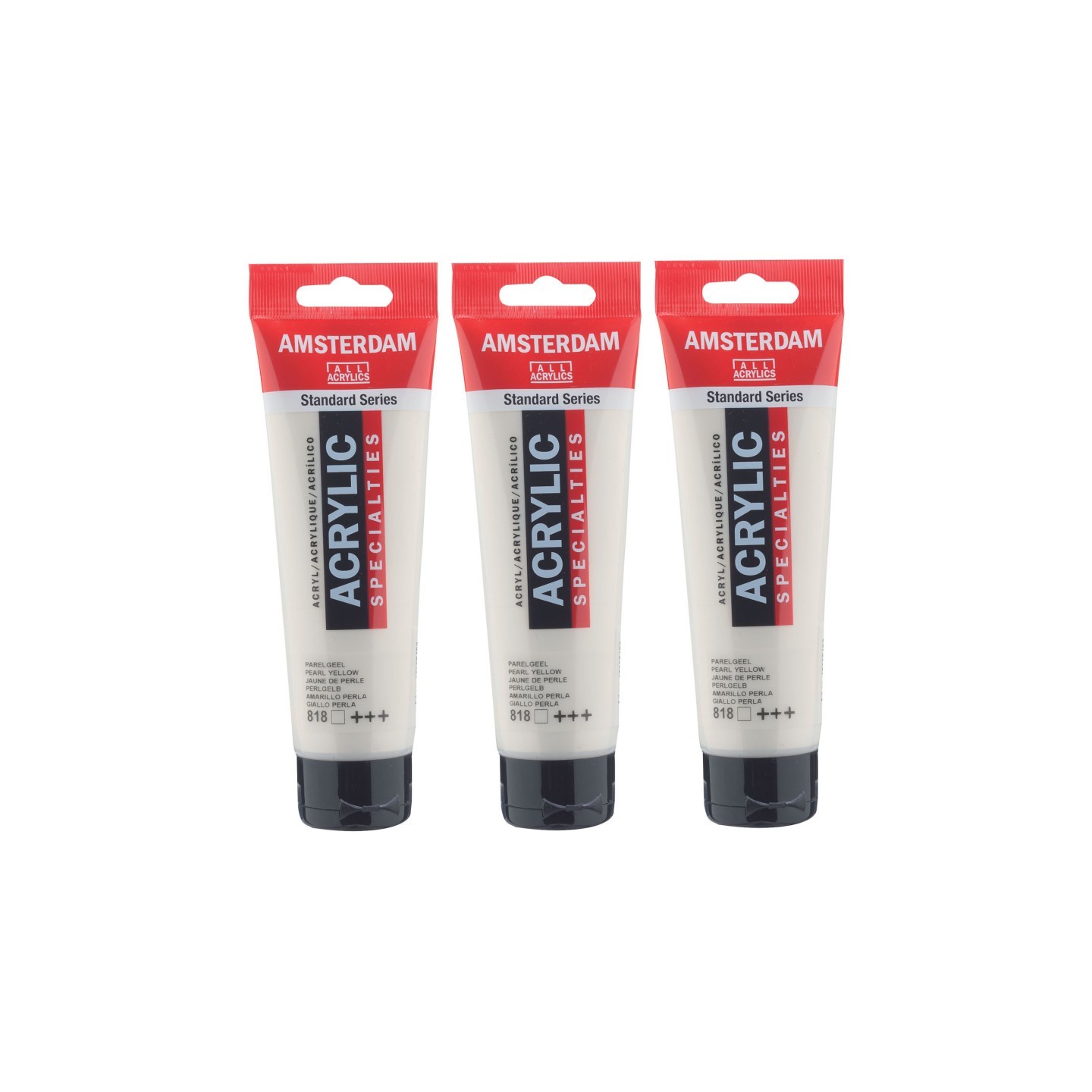 Amsterdam Standard Acrylic Paint, 120ml, Pearl Yellow 818, Pack of 3