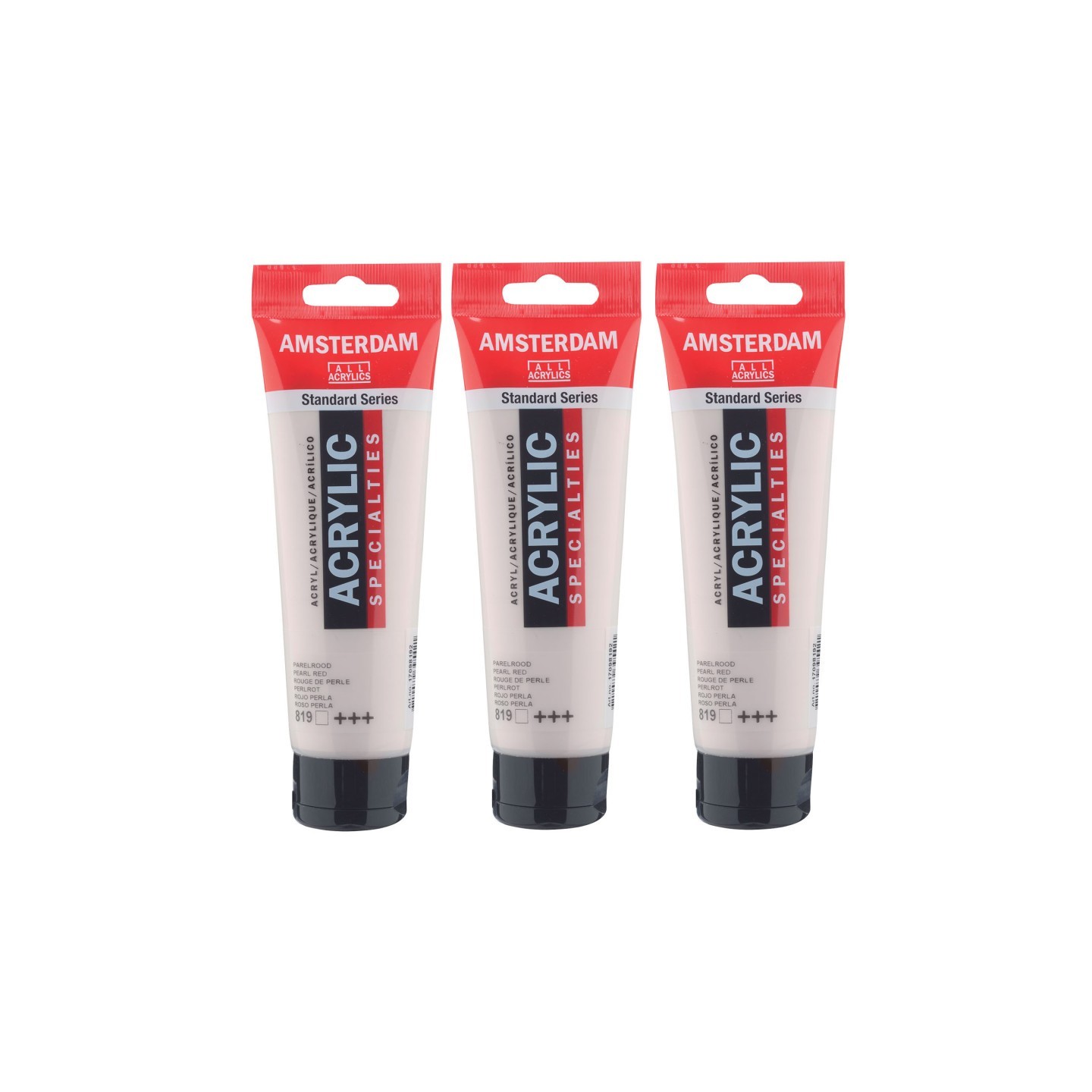Amsterdam Standard Acrylic Paint, 120ml, Pearl Red 819, Pack of 3